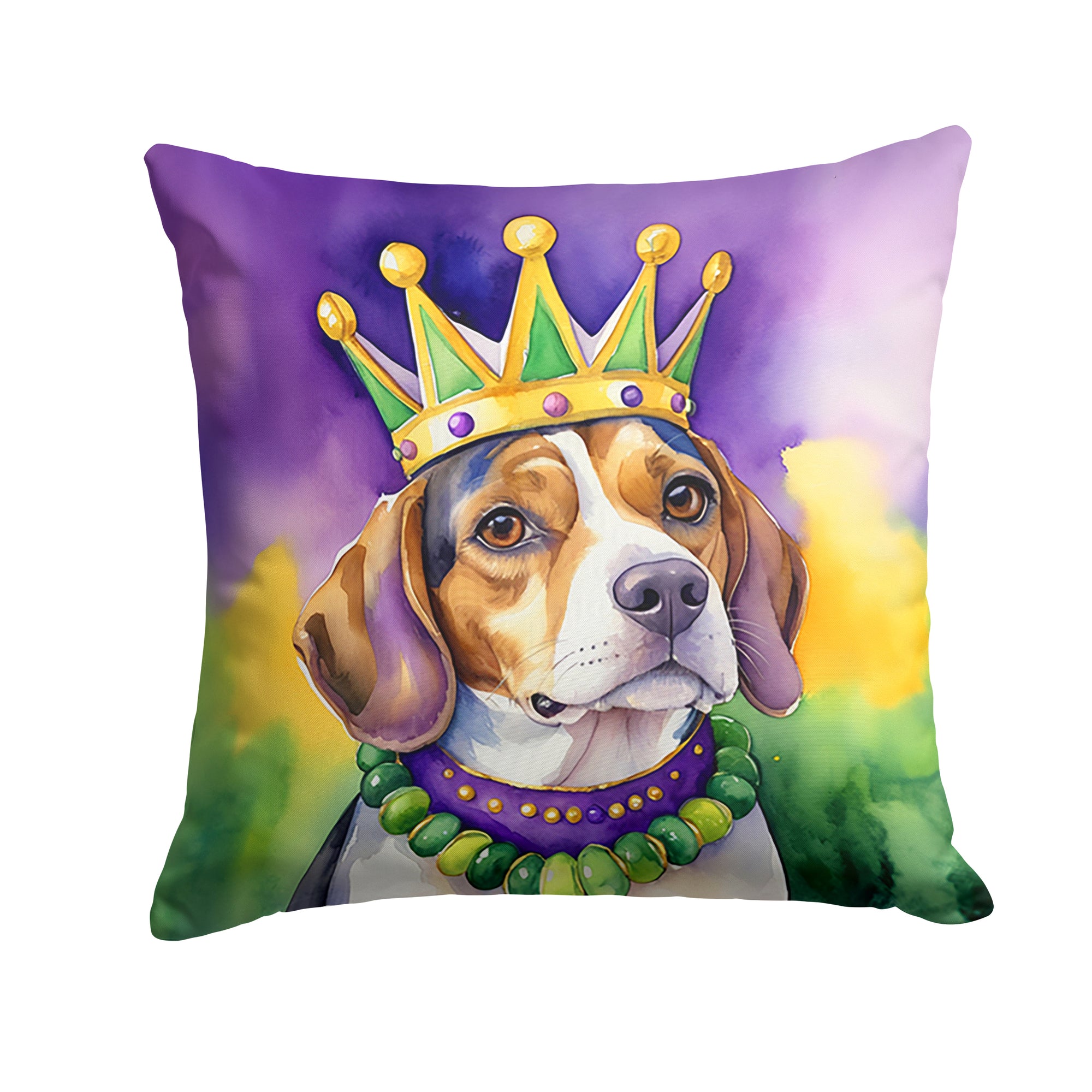 Buy this Beagle King of Mardi Gras Throw Pillow