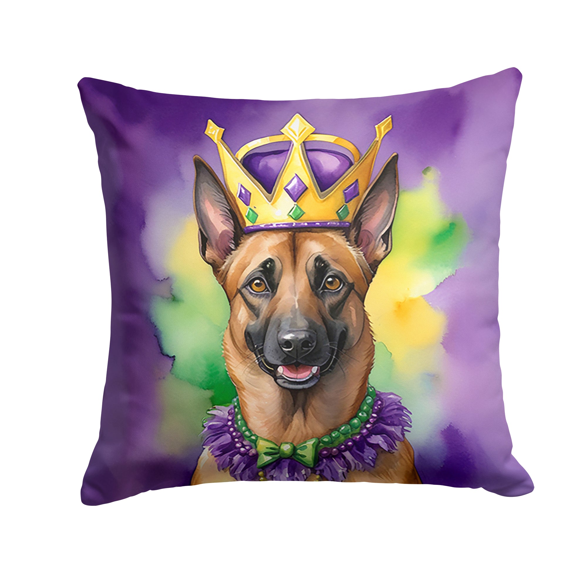 Buy this Belgian Malinois King of Mardi Gras Throw Pillow