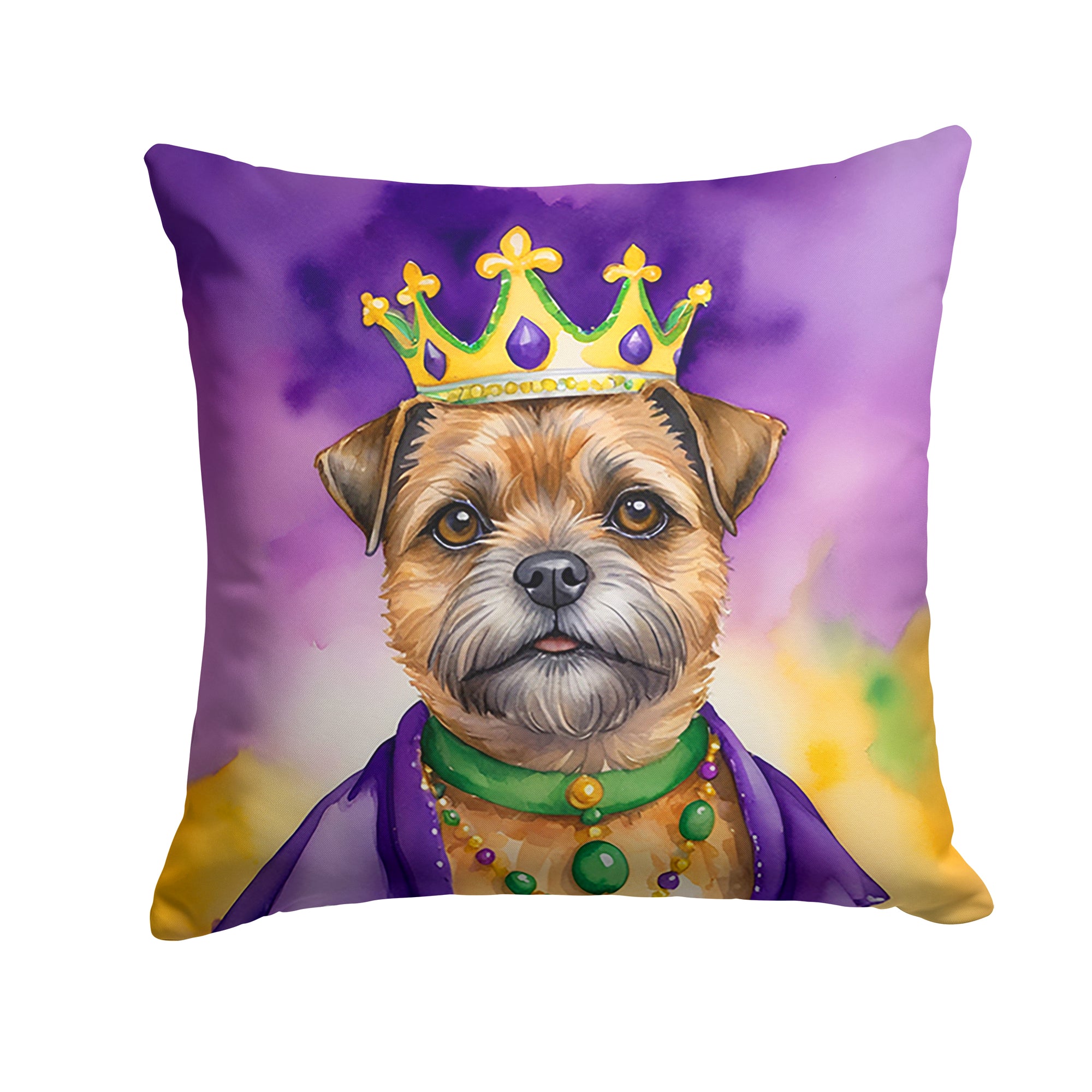 Buy this Border Terrier King of Mardi Gras Throw Pillow