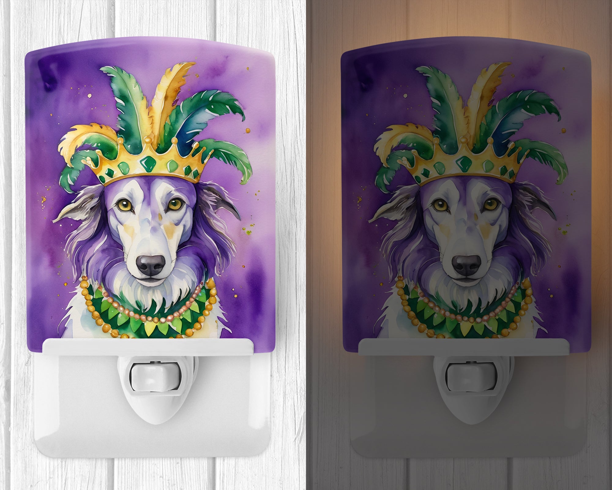 Buy this Borzoi King of Mardi Gras Ceramic Night Light