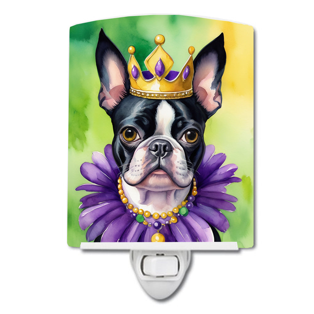 Buy this Boston Terrier King of Mardi Gras Ceramic Night Light