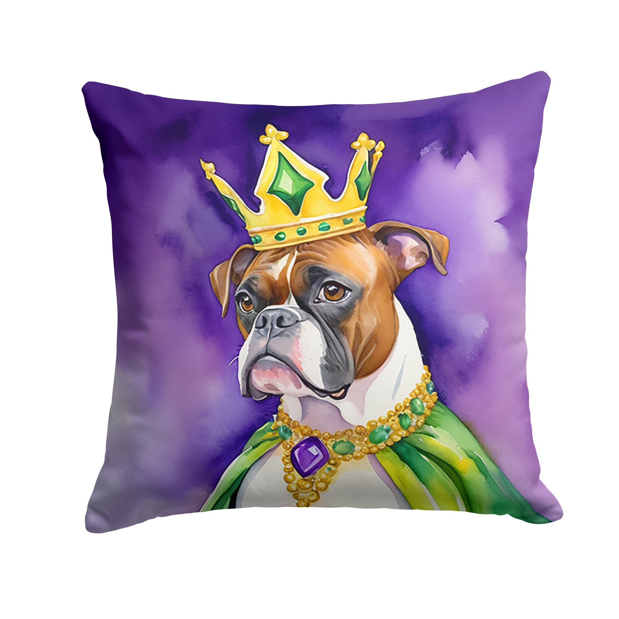 Buy this Boxer King of Mardi Gras Throw Pillow