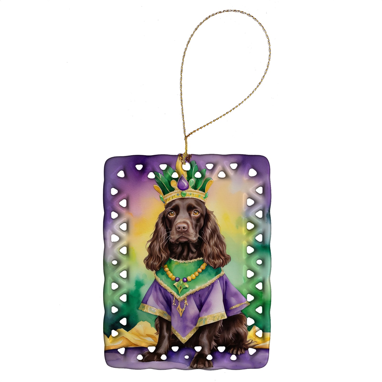 Buy this Boykin Spaniel King of Mardi Gras Porcelain Ornament