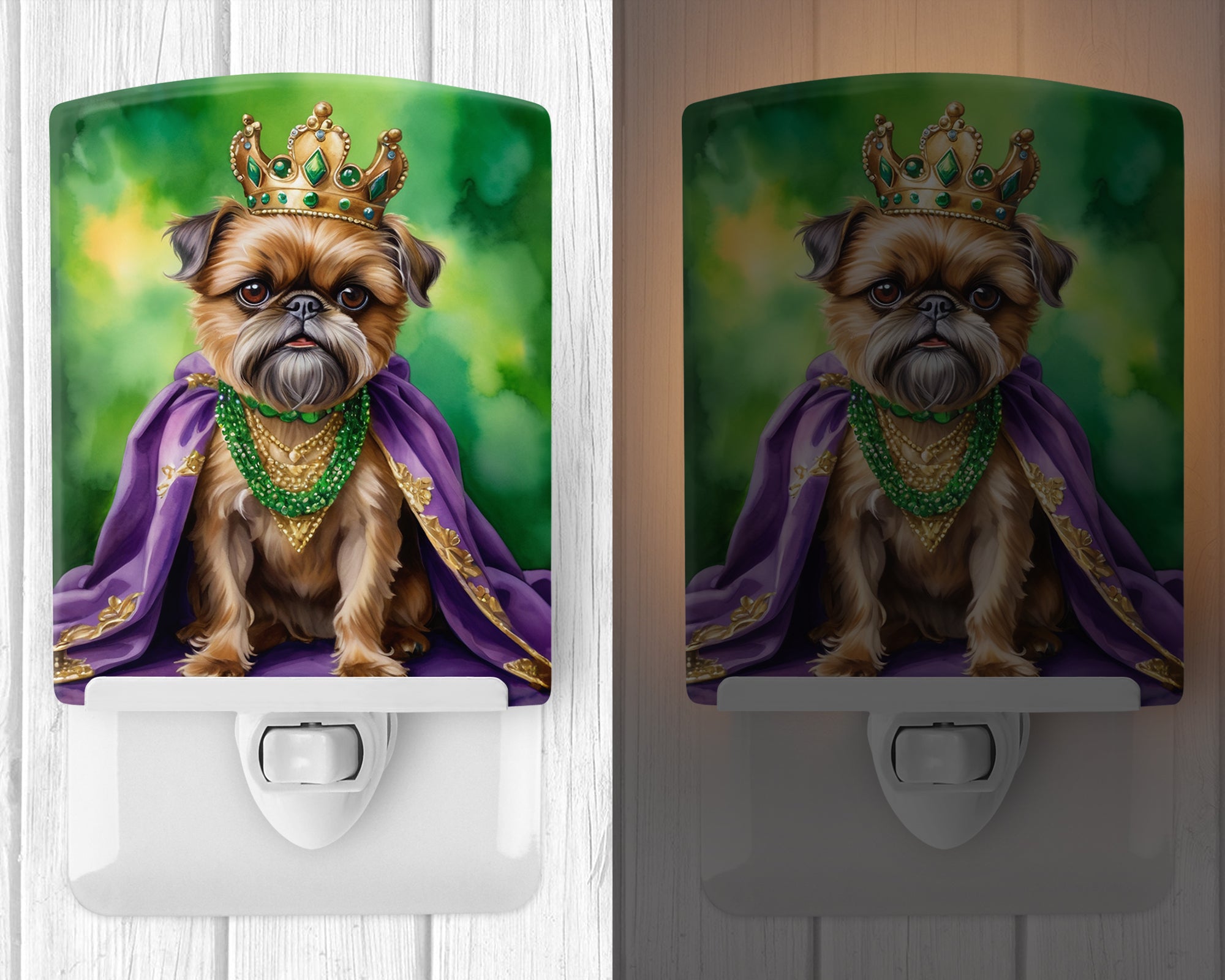 Buy this Brussels Griffon King of Mardi Gras Ceramic Night Light