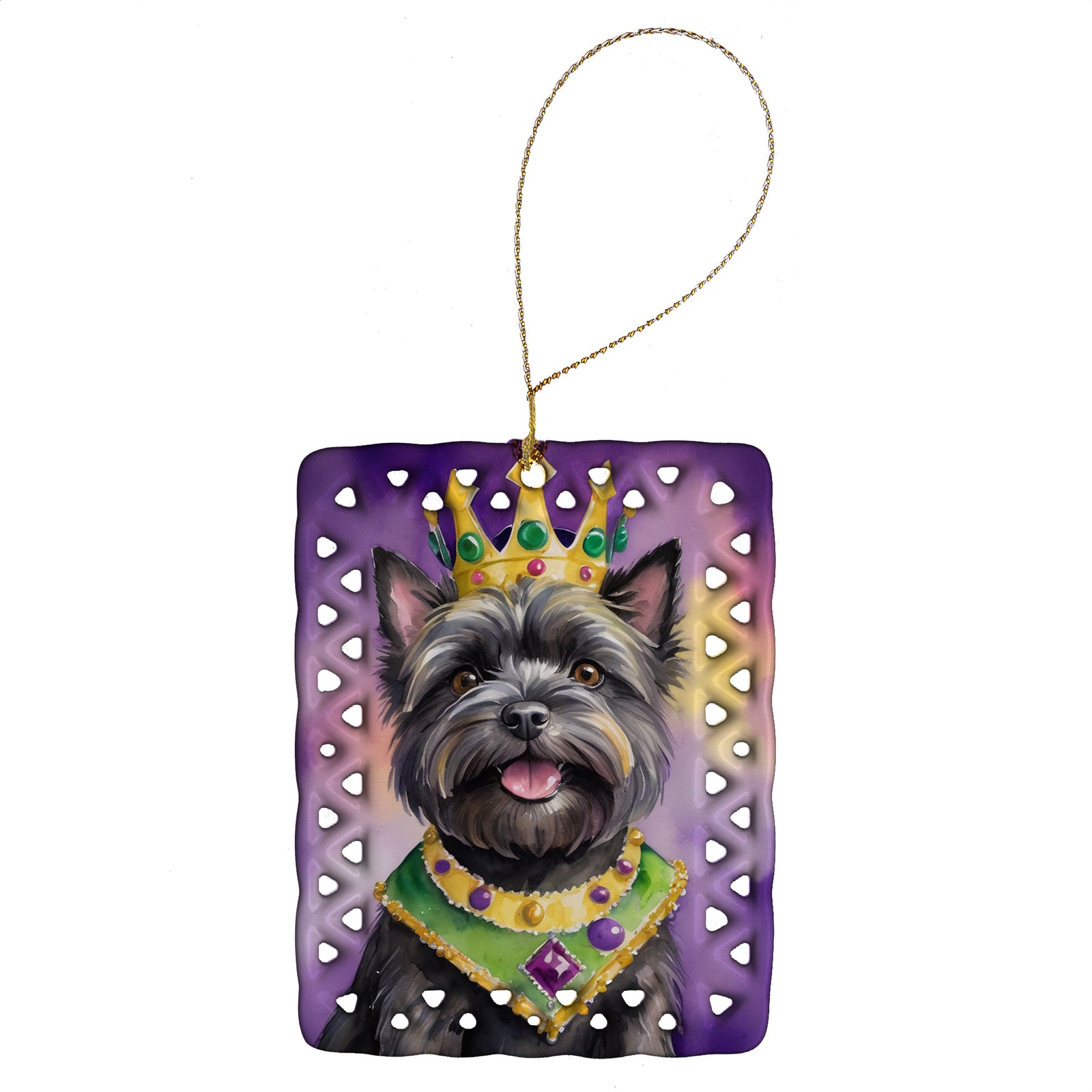 Buy this Cairn Terrier King of Mardi Gras Porcelain Ornament