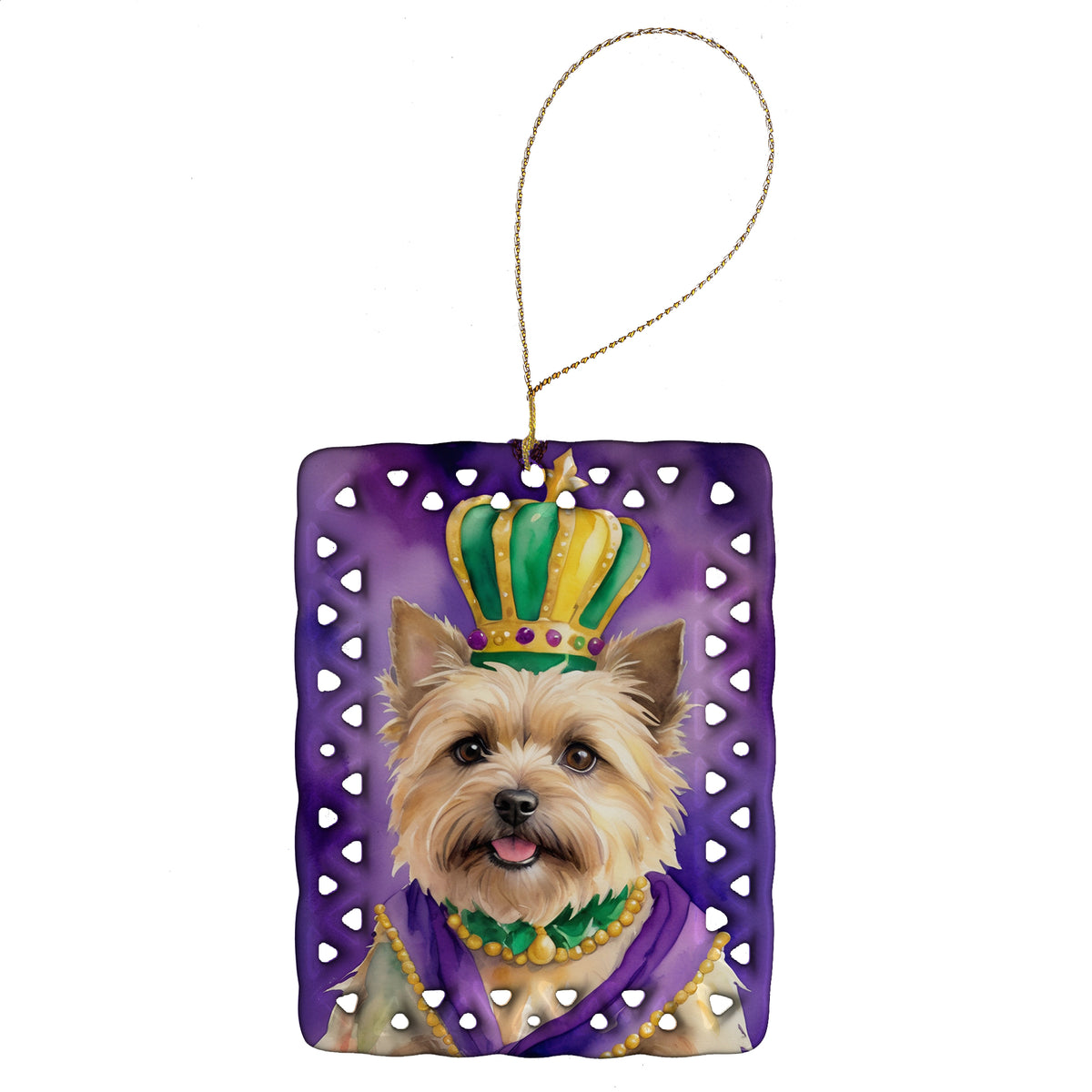 Buy this Cairn Terrier King of Mardi Gras Porcelain Ornament