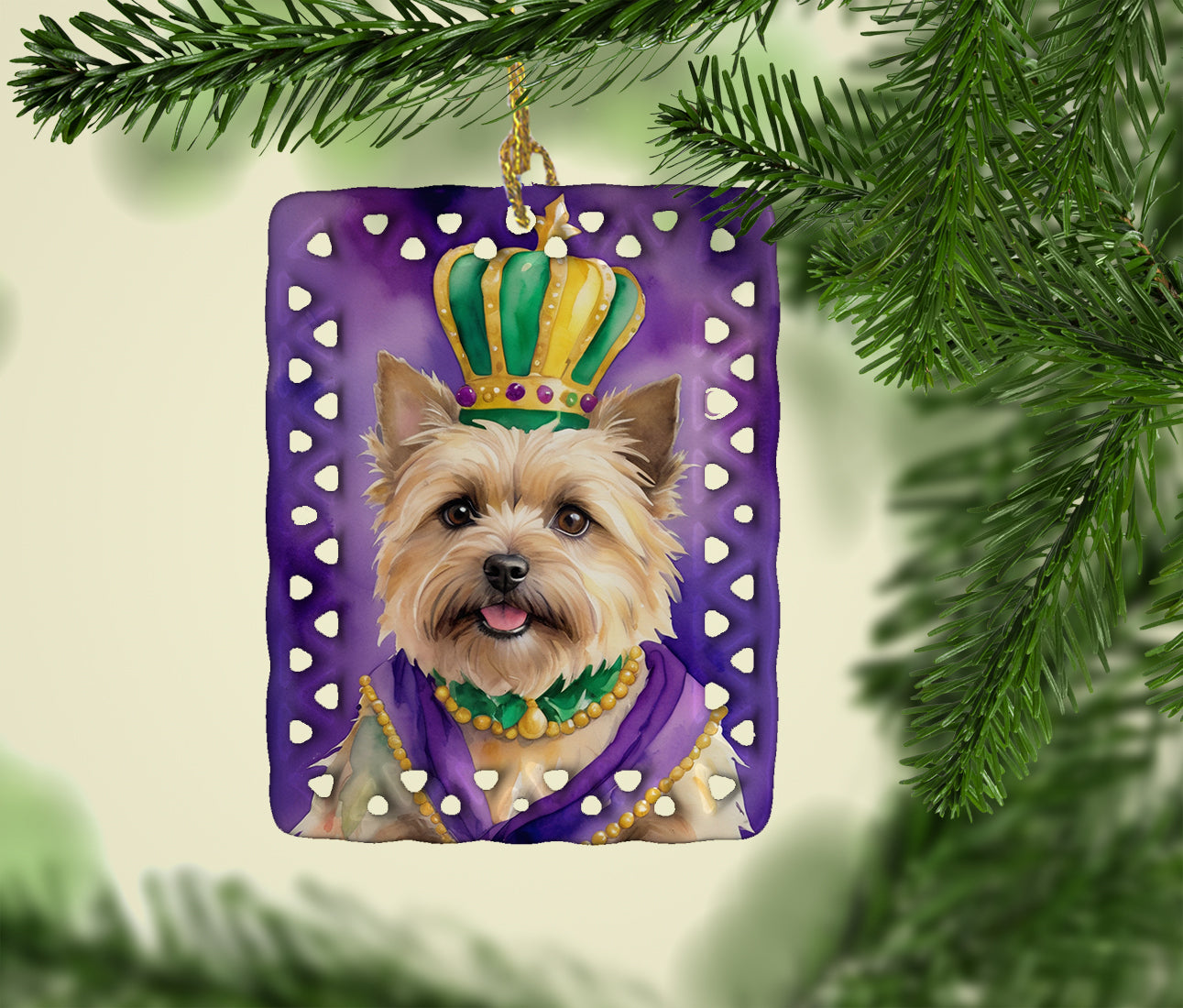 Buy this Cairn Terrier King of Mardi Gras Porcelain Ornament