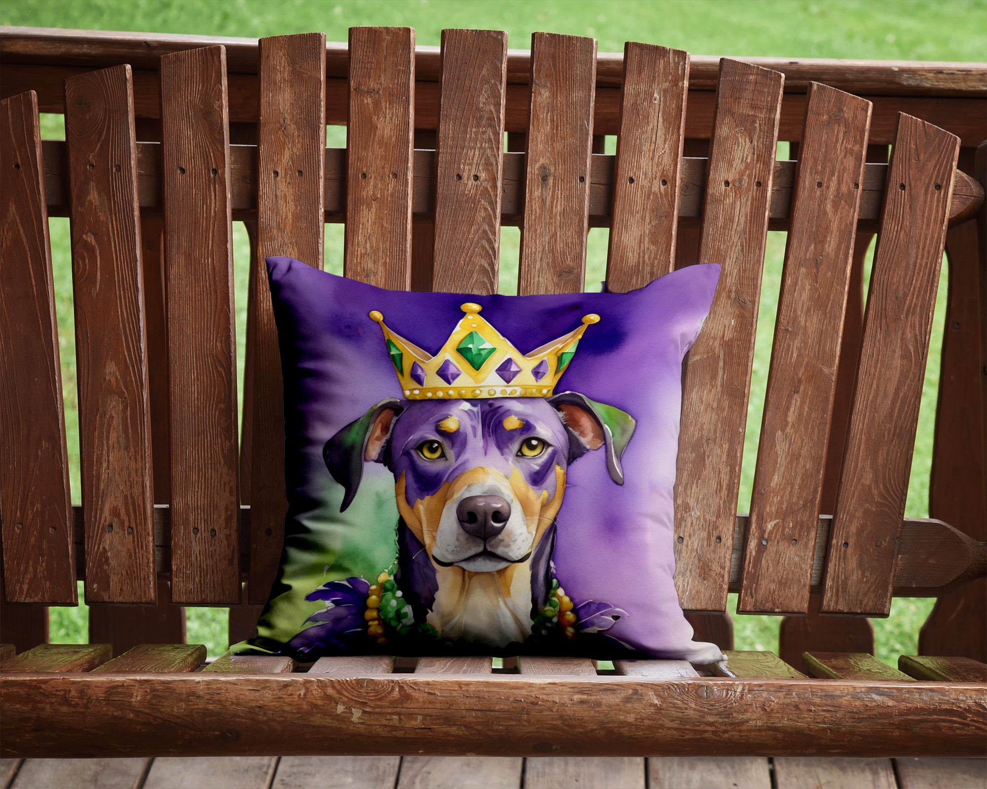 Buy this Catahoula King of Mardi Gras Throw Pillow