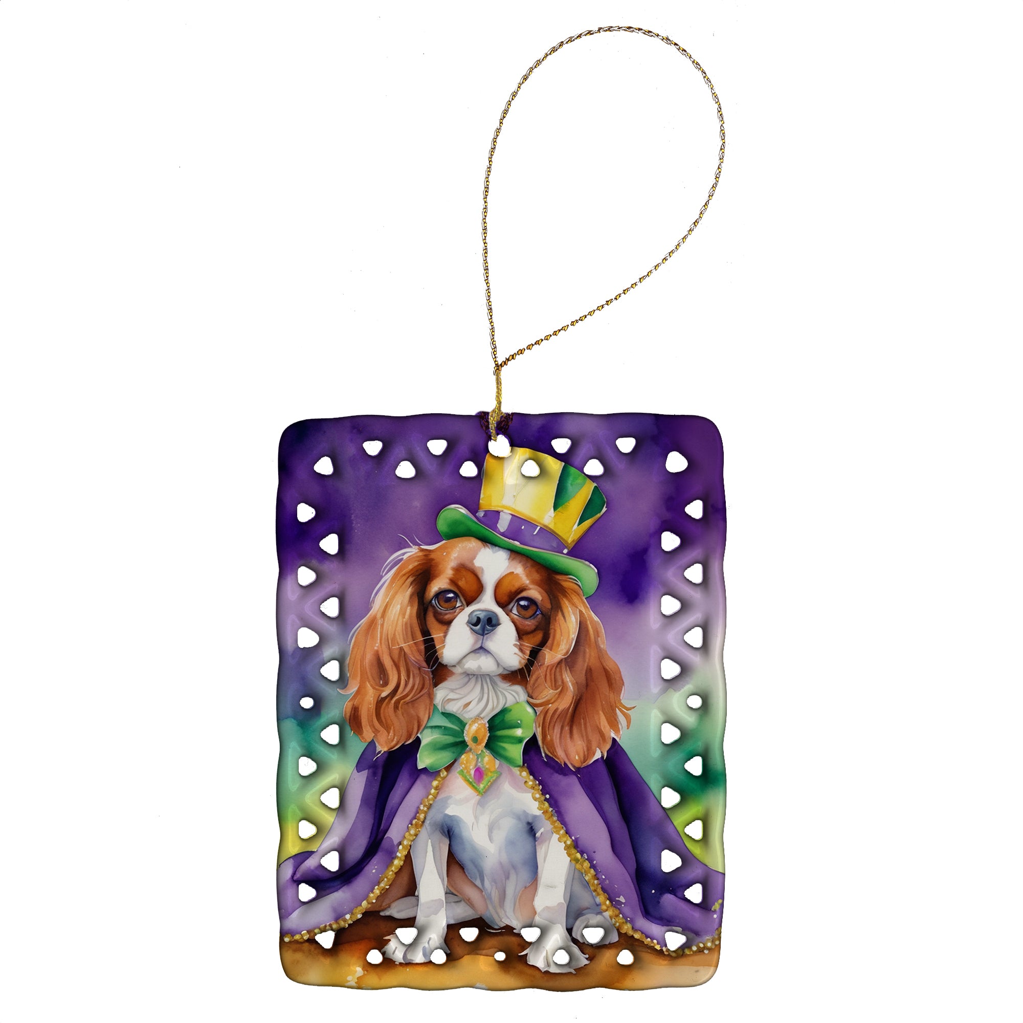 Buy this Cavalier Spaniel King of Mardi Gras Porcelain Ornament