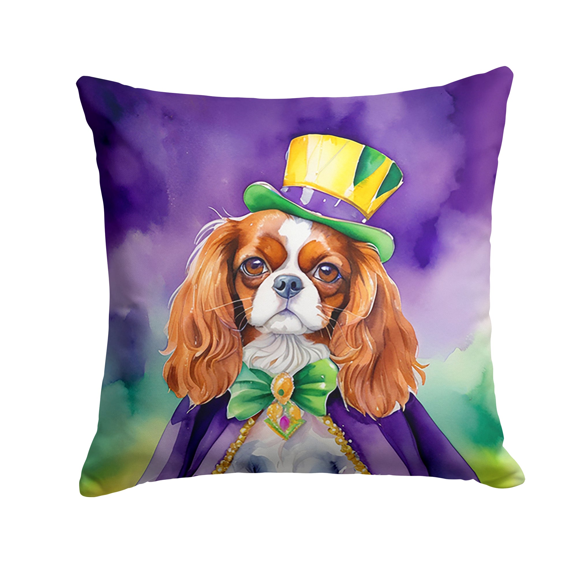 Buy this Cavalier Spaniel King of Mardi Gras Throw Pillow