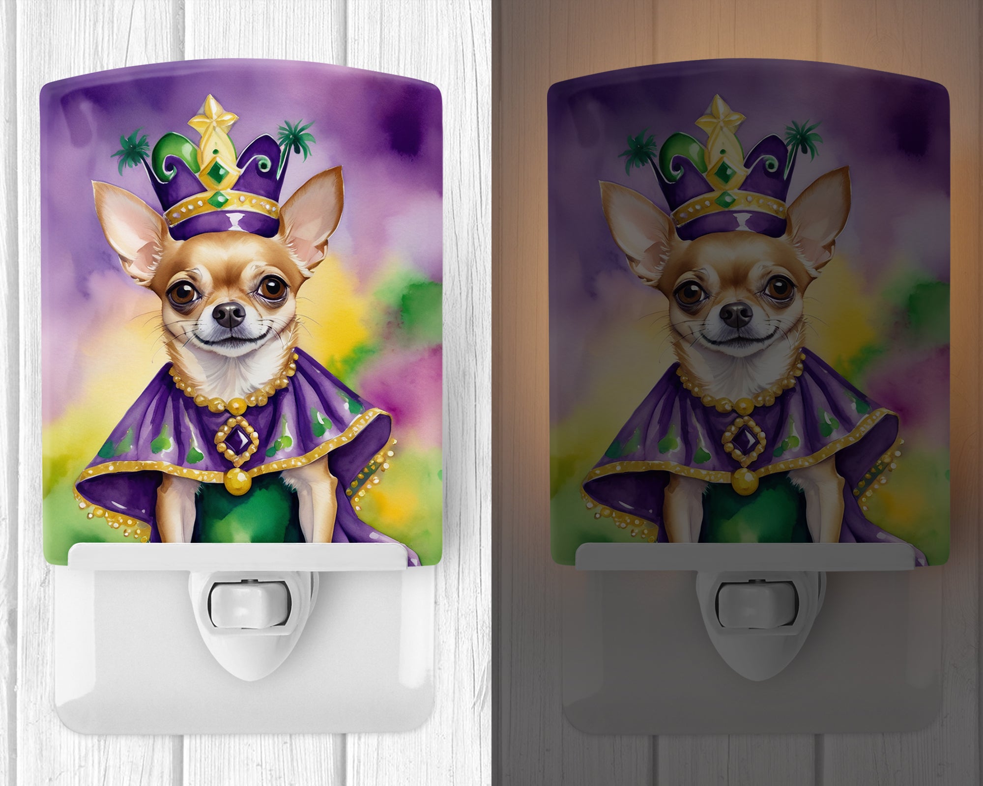 Buy this Chihuahua King of Mardi Gras Ceramic Night Light