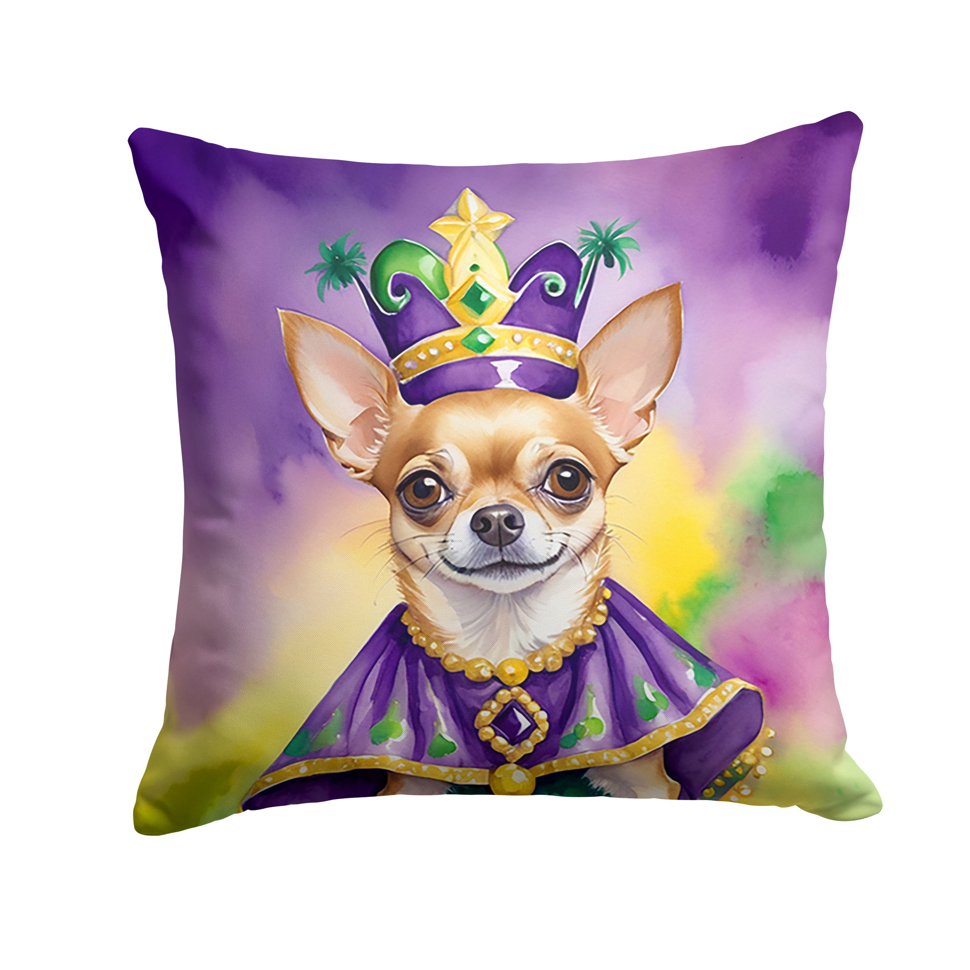 Buy this Chihuahua King of Mardi Gras Throw Pillow