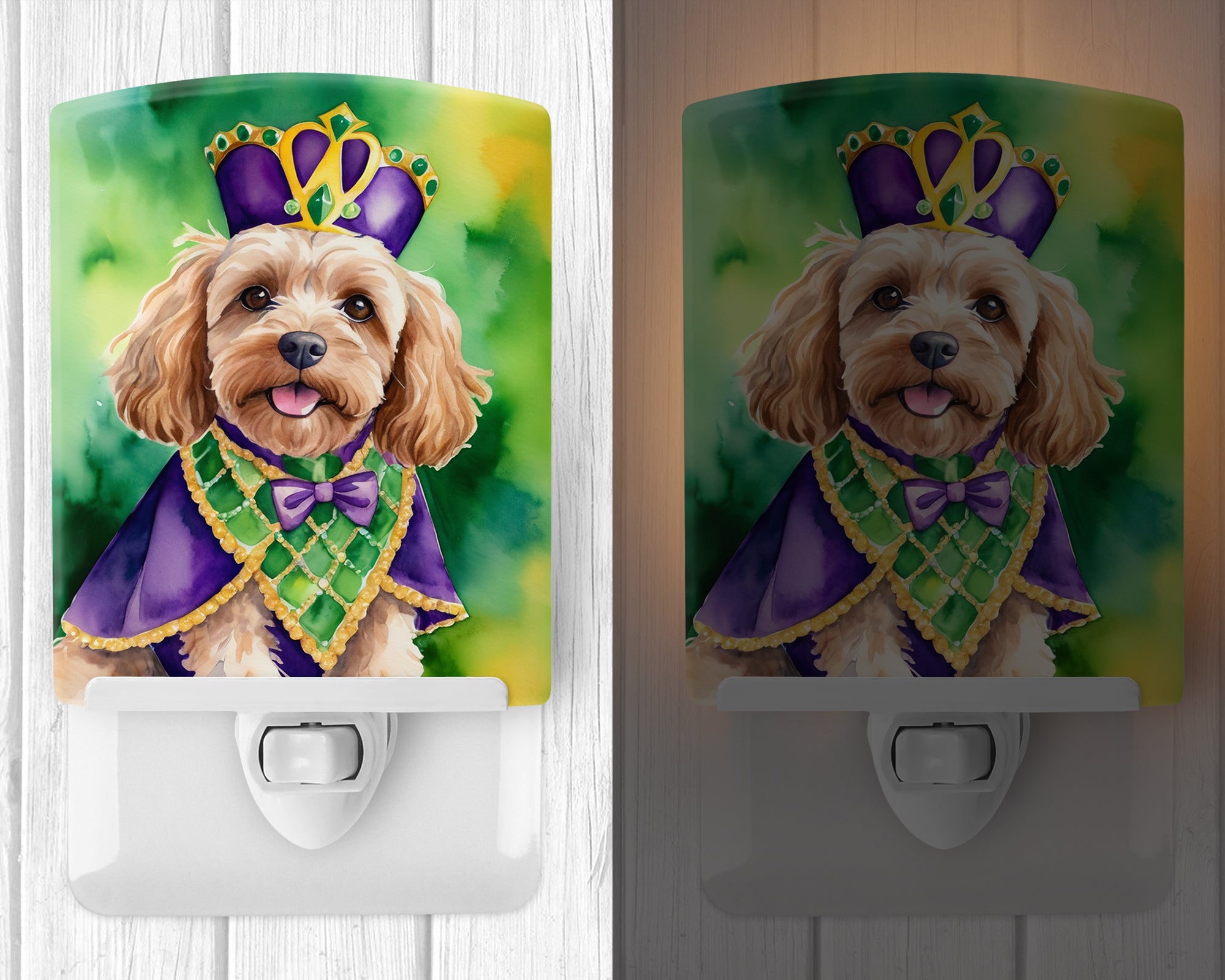 Buy this Cockapoo King of Mardi Gras Ceramic Night Light