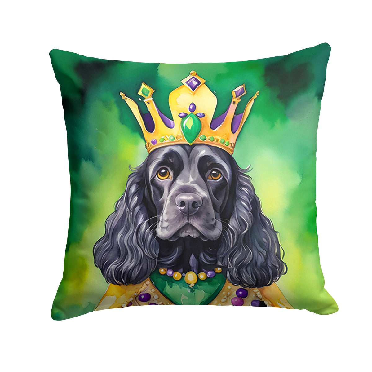 Buy this Cocker Spaniel King of Mardi Gras Throw Pillow