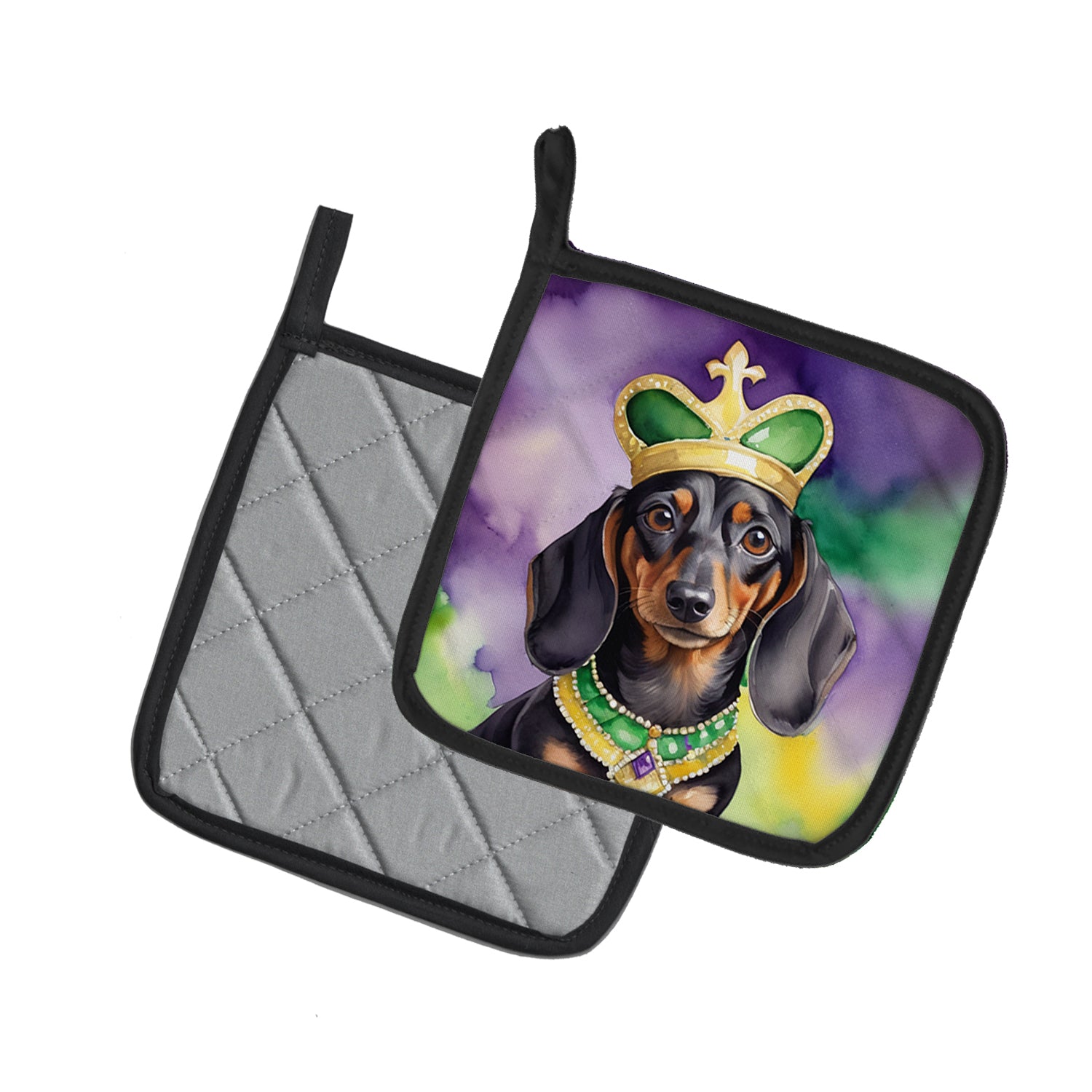 Buy this Dachshund King of Mardi Gras Pair of Pot Holders