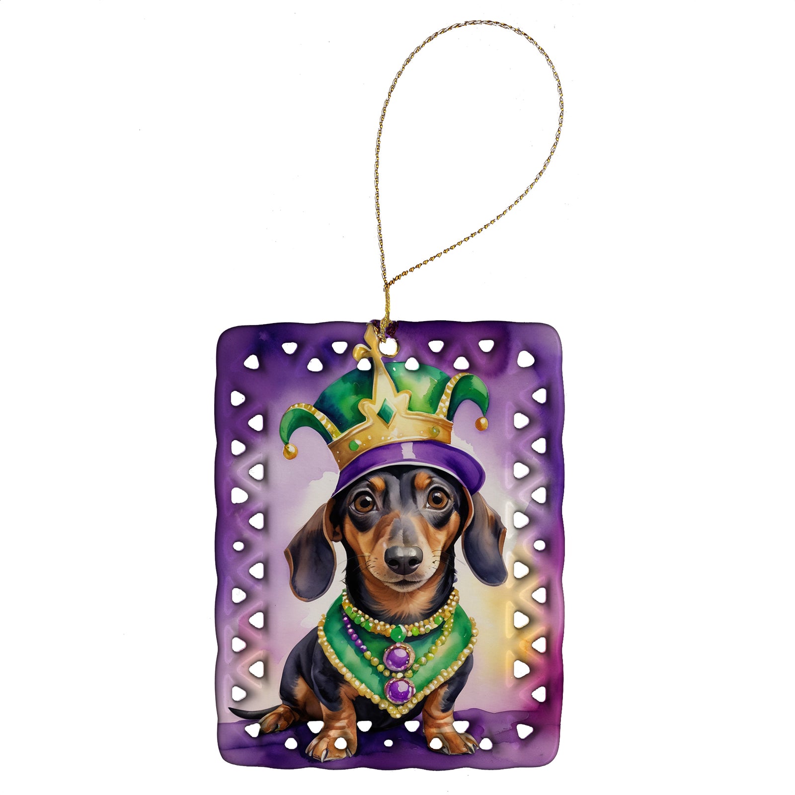 Buy this Dachshund King of Mardi Gras Porcelain Ornament