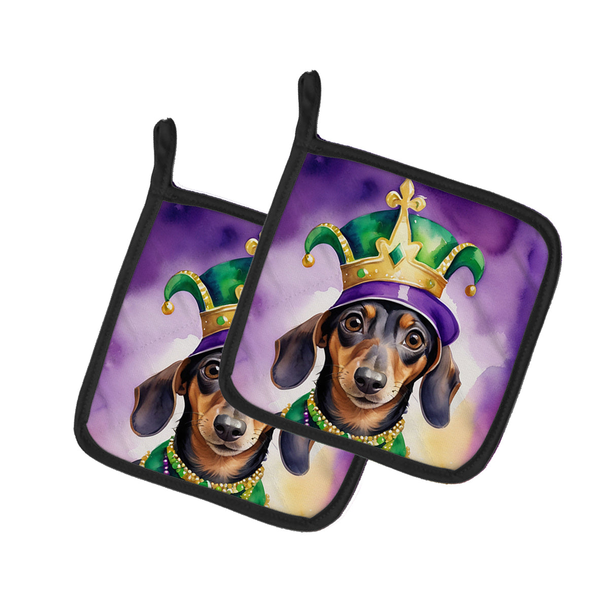 Buy this Dachshund King of Mardi Gras Pair of Pot Holders