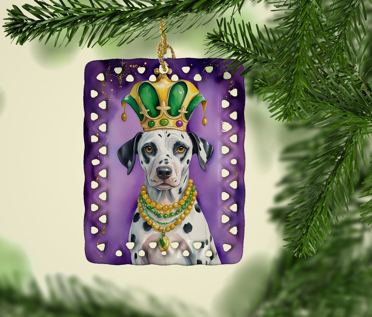 Buy this Dalmatian King of Mardi Gras Porcelain Ornament