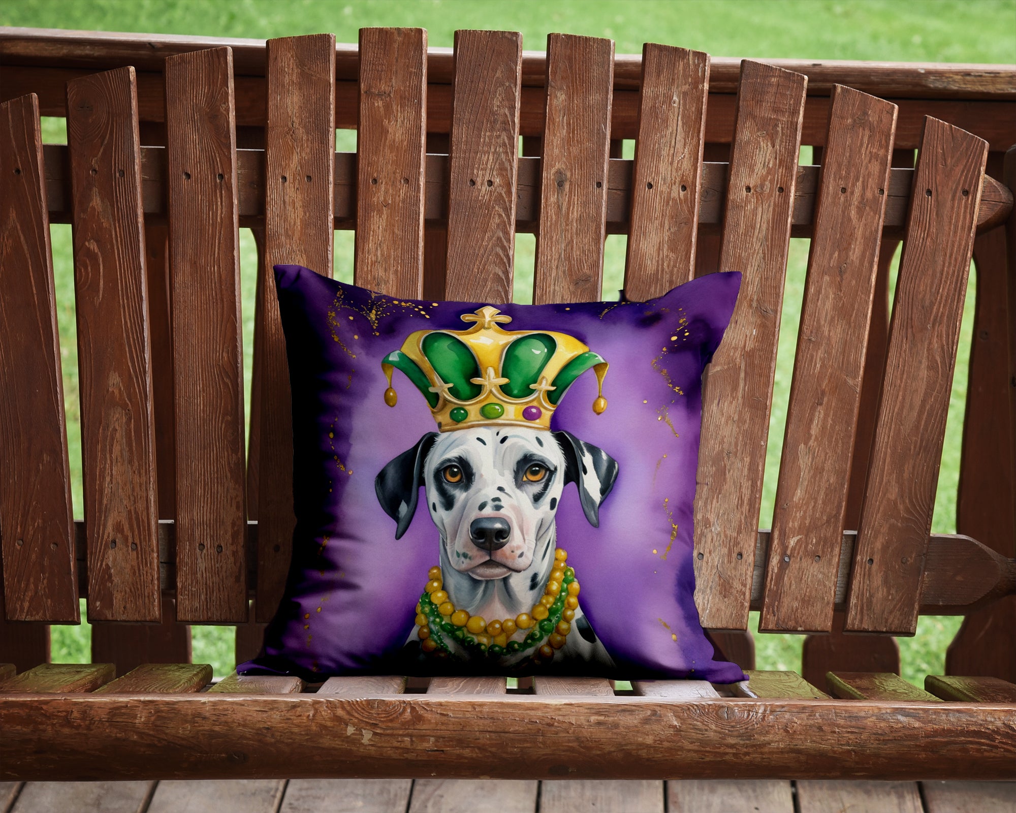 Buy this Dalmatian King of Mardi Gras Throw Pillow