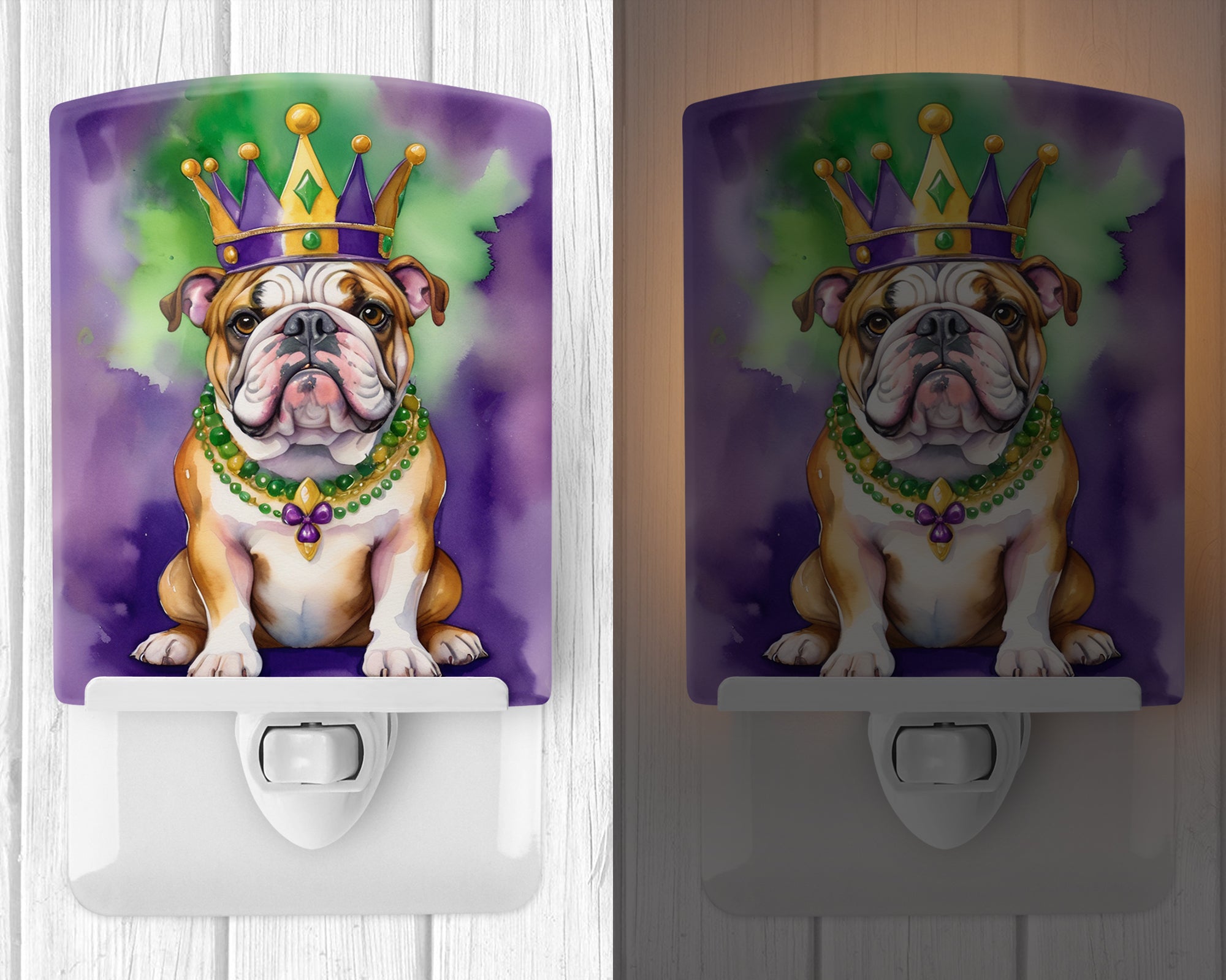 Buy this English Bulldog King of Mardi Gras Ceramic Night Light