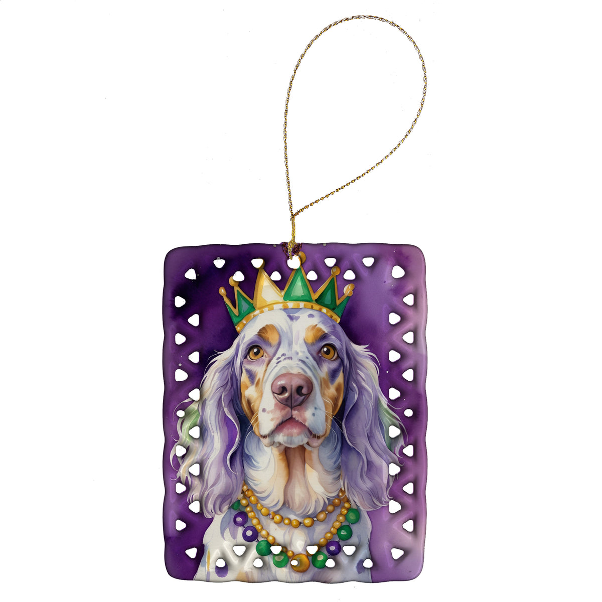 Buy this English Setter King of Mardi Gras Porcelain Ornament