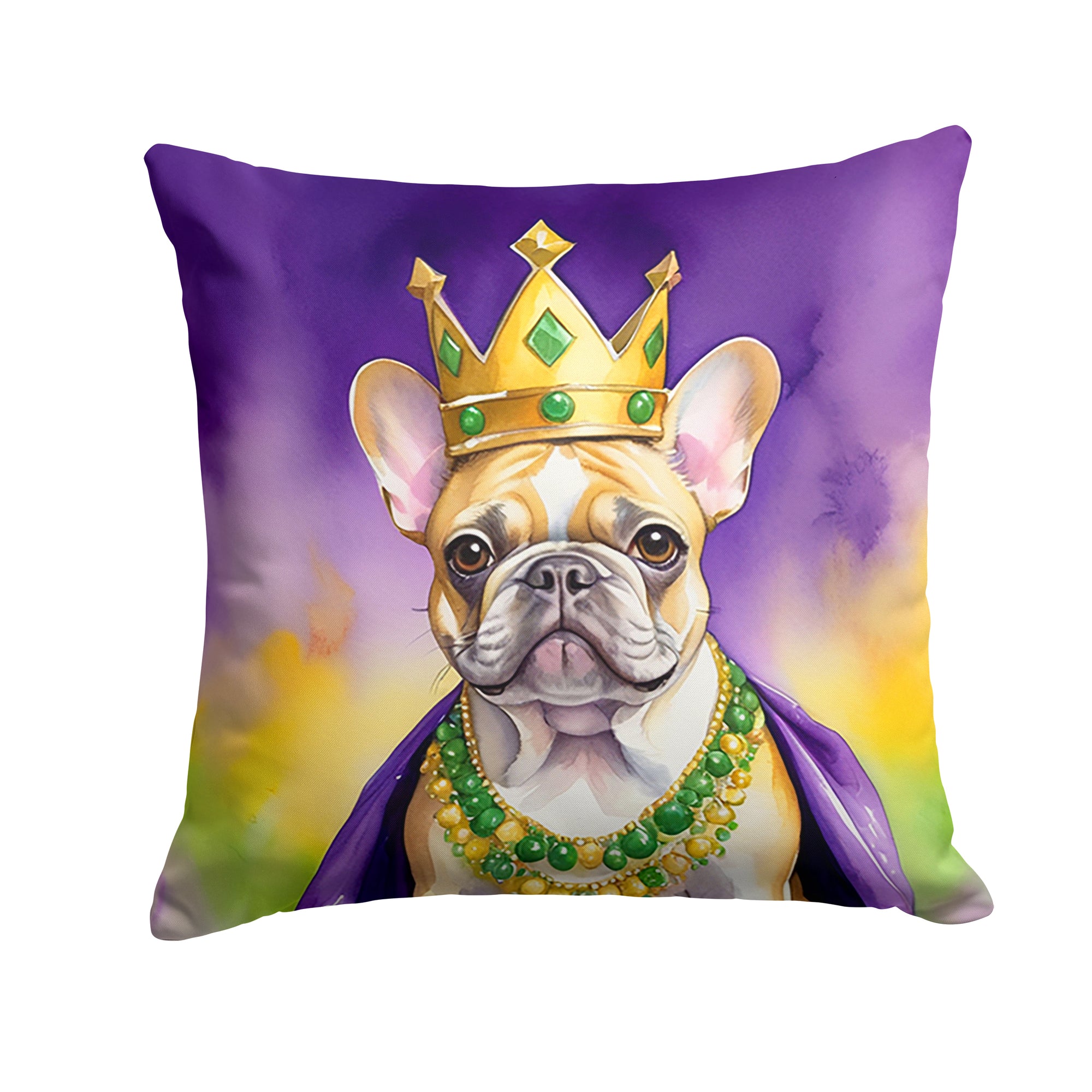 Buy this French Bulldog King of Mardi Gras Throw Pillow