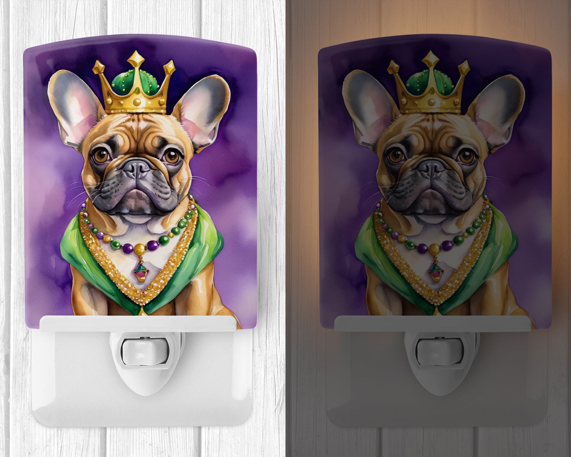 Buy this French Bulldog King of Mardi Gras Ceramic Night Light