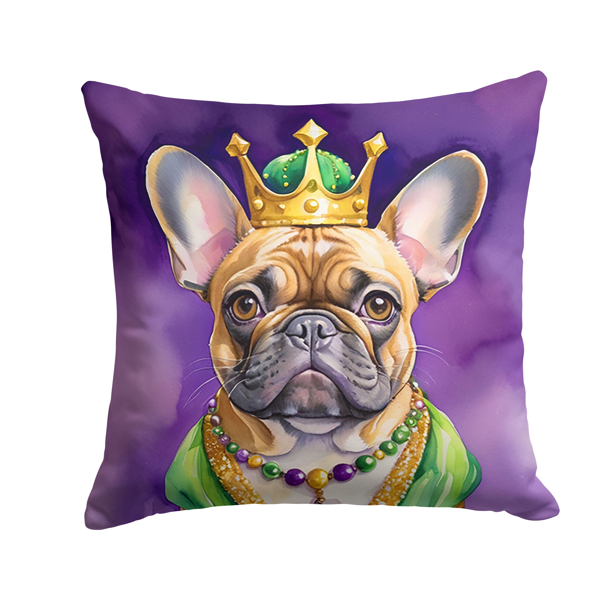 Buy this French Bulldog King of Mardi Gras Throw Pillow