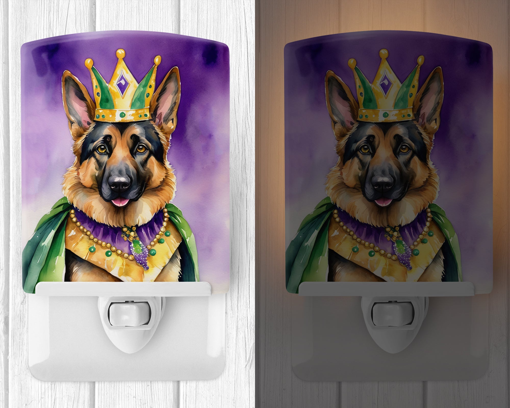 Buy this German Shepherd King of Mardi Gras Ceramic Night Light