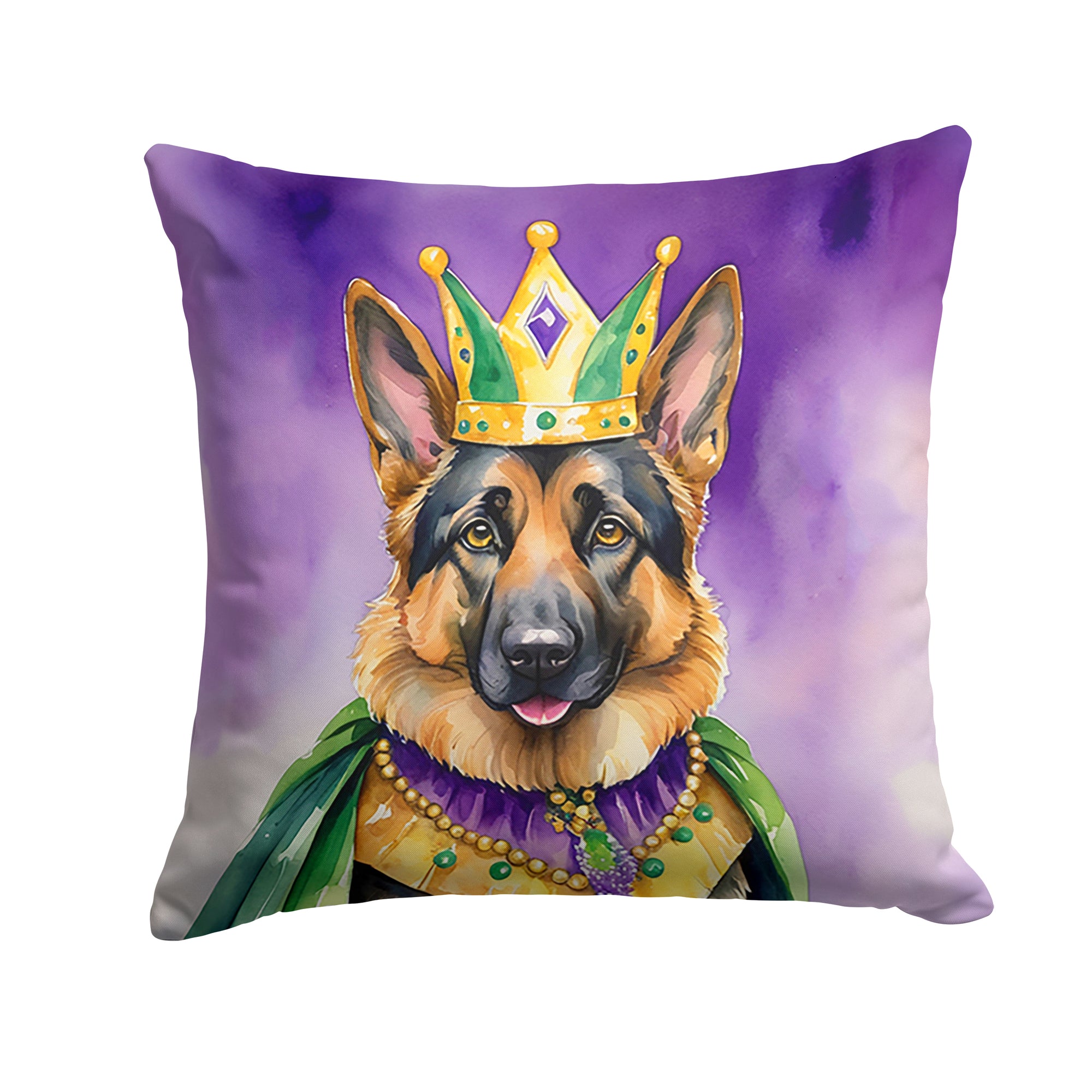 Buy this German Shepherd King of Mardi Gras Throw Pillow