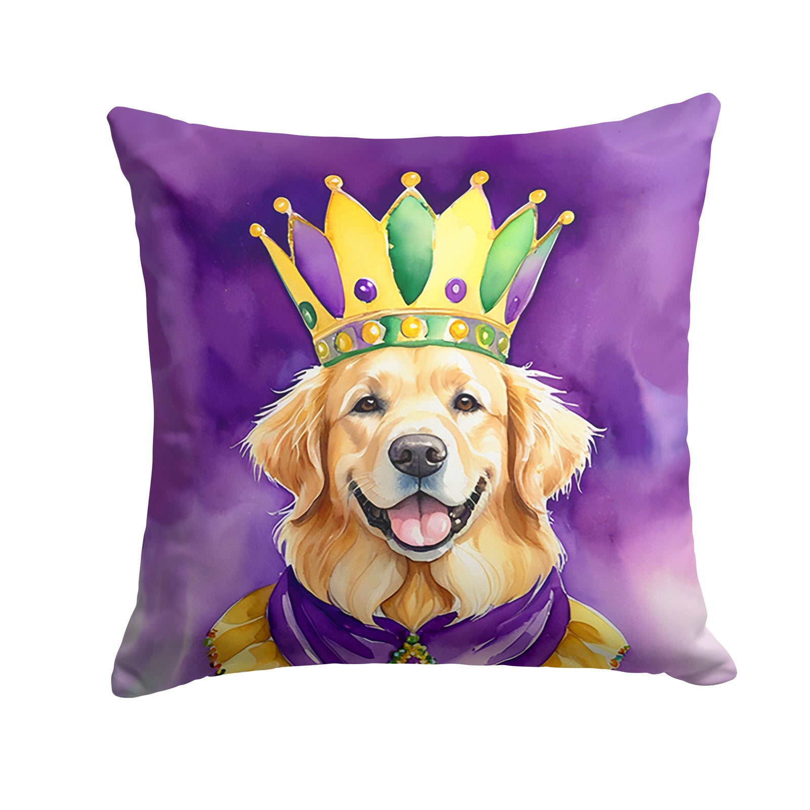 Buy this Golden Retriever King of Mardi Gras Throw Pillow