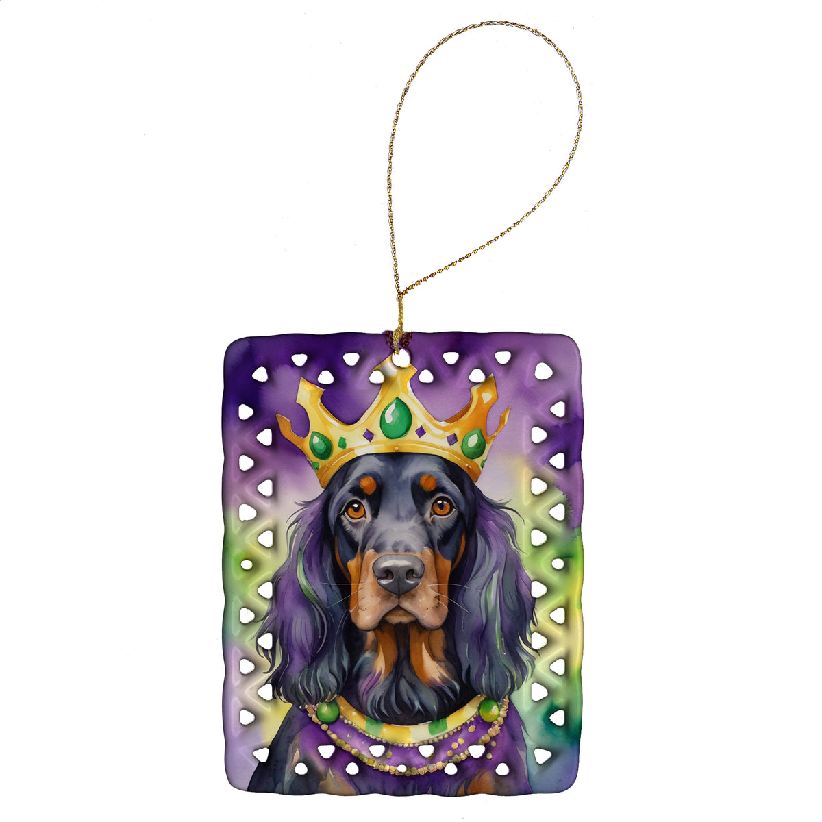 Buy this Gordon Setter King of Mardi Gras Porcelain Ornament