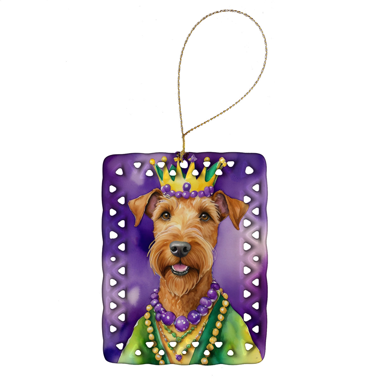 Buy this Irish Terrier King of Mardi Gras Porcelain Ornament