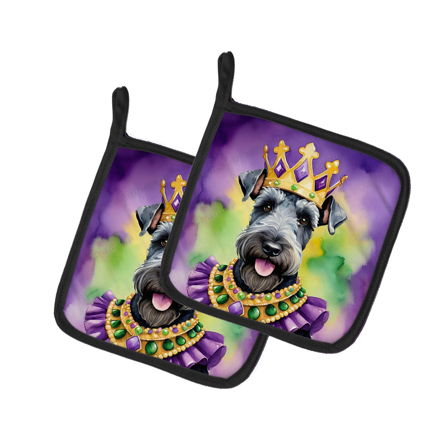 Buy this Kerry Blue Terrier King of Mardi Gras Pair of Pot Holders