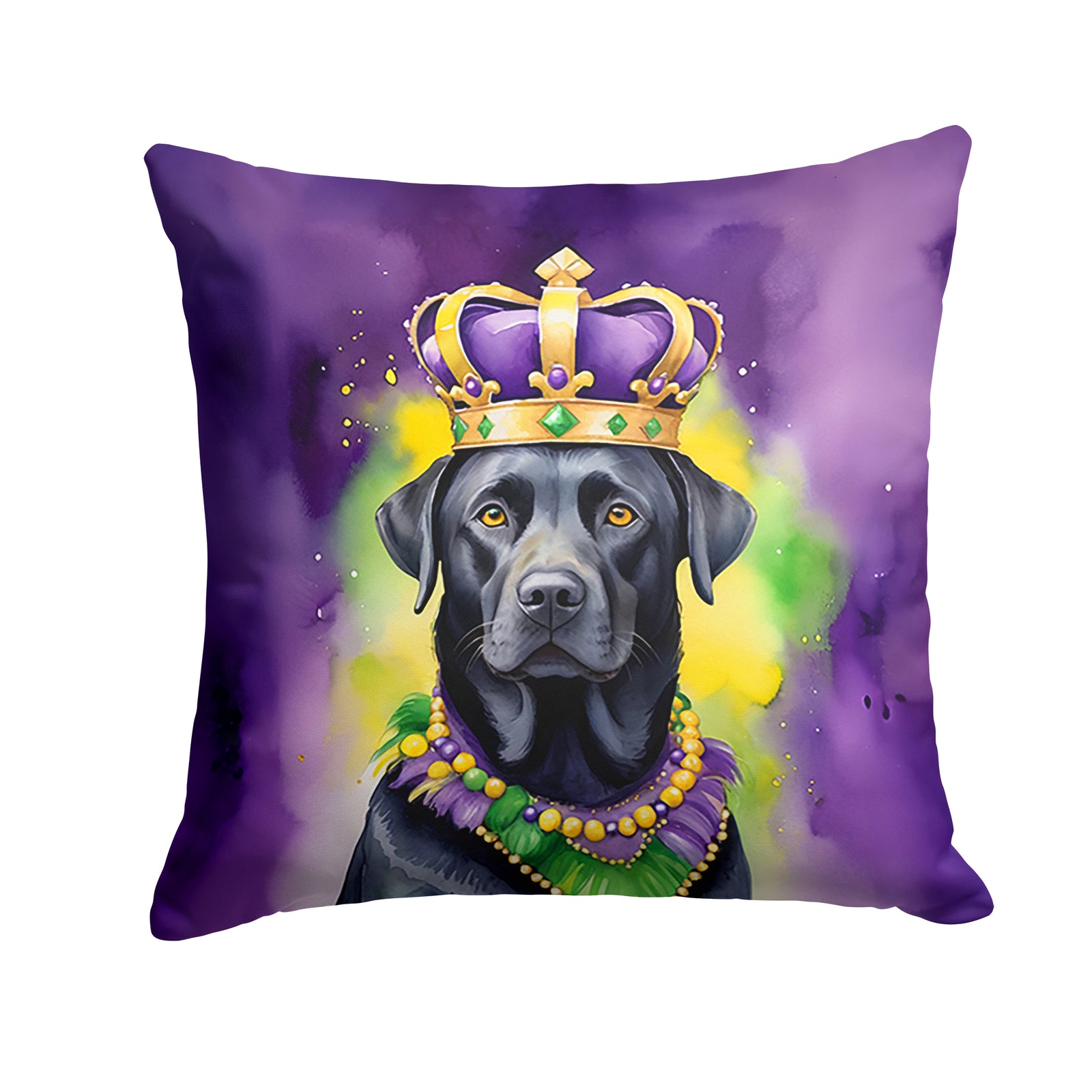 Buy this Labrador Retriever King of Mardi Gras Throw Pillow