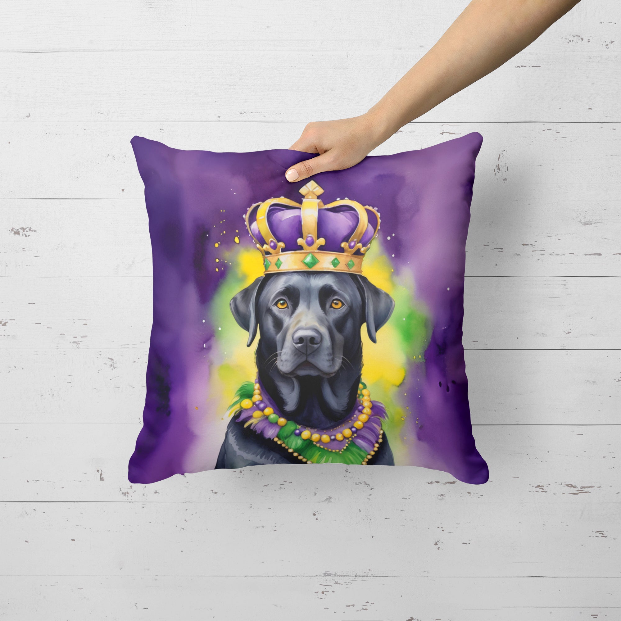 Buy this Labrador Retriever King of Mardi Gras Throw Pillow