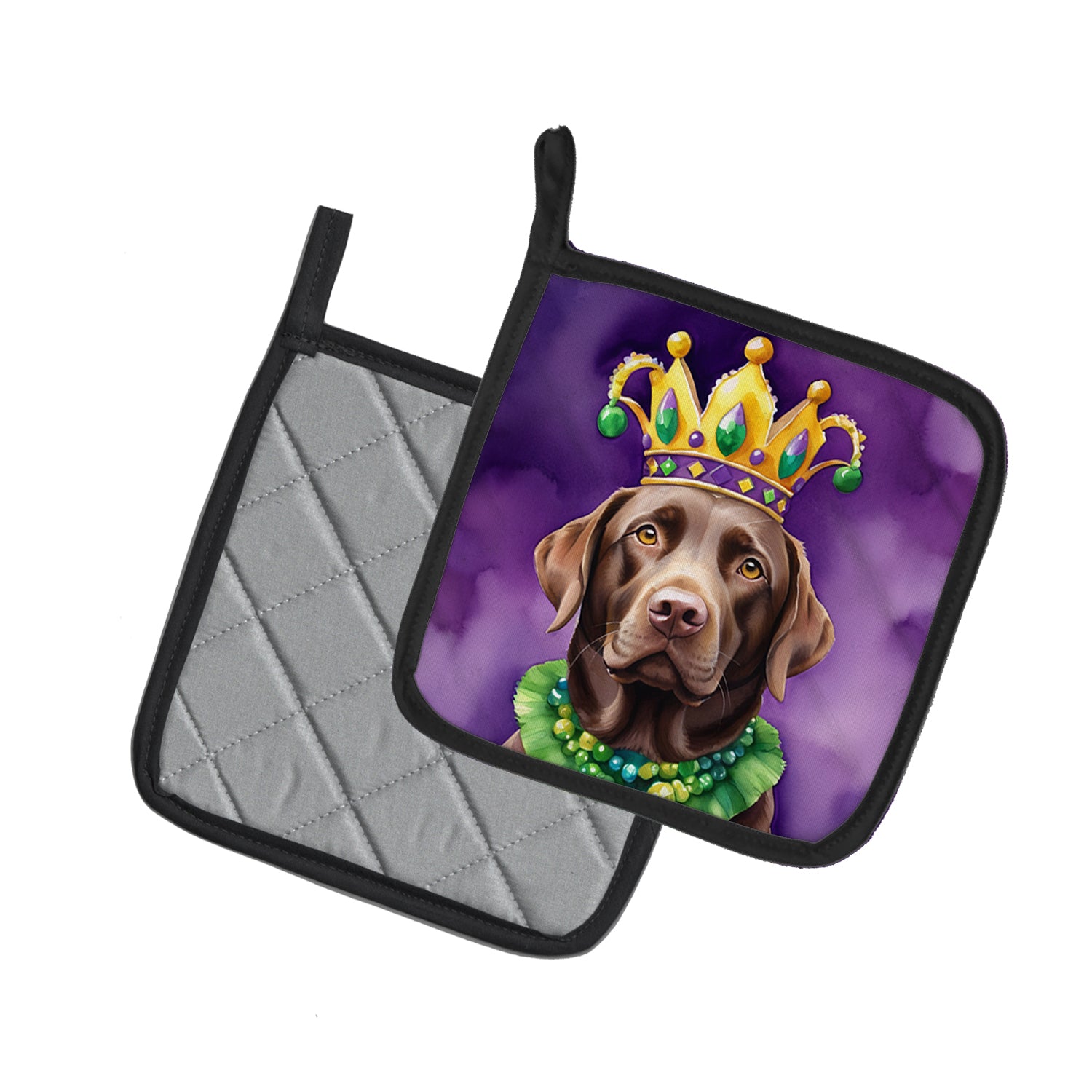 Buy this Labrador Retriever King of Mardi Gras Pair of Pot Holders