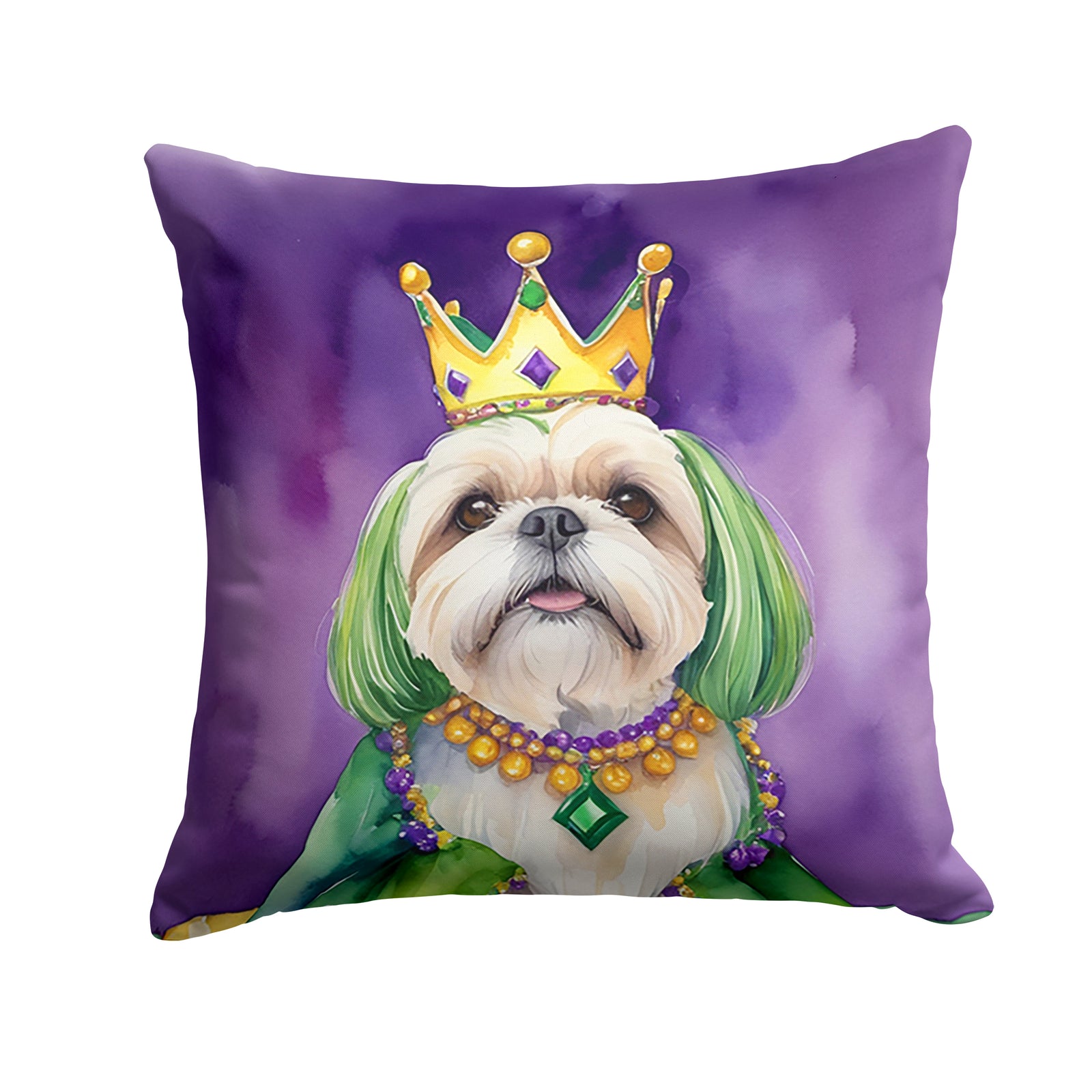 Buy this Lhasa Apso King of Mardi Gras Throw Pillow