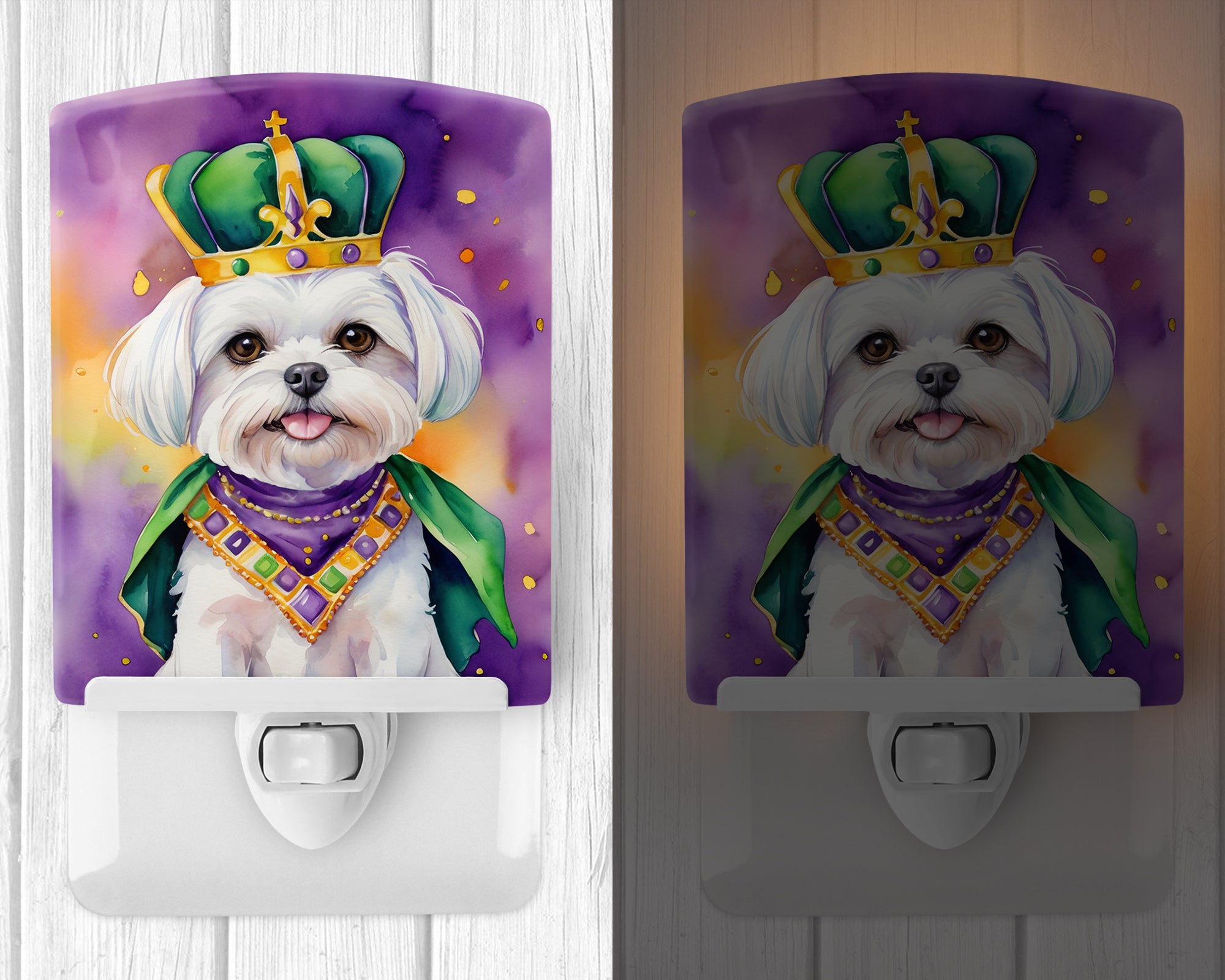 Buy this Maltese King of Mardi Gras Ceramic Night Light