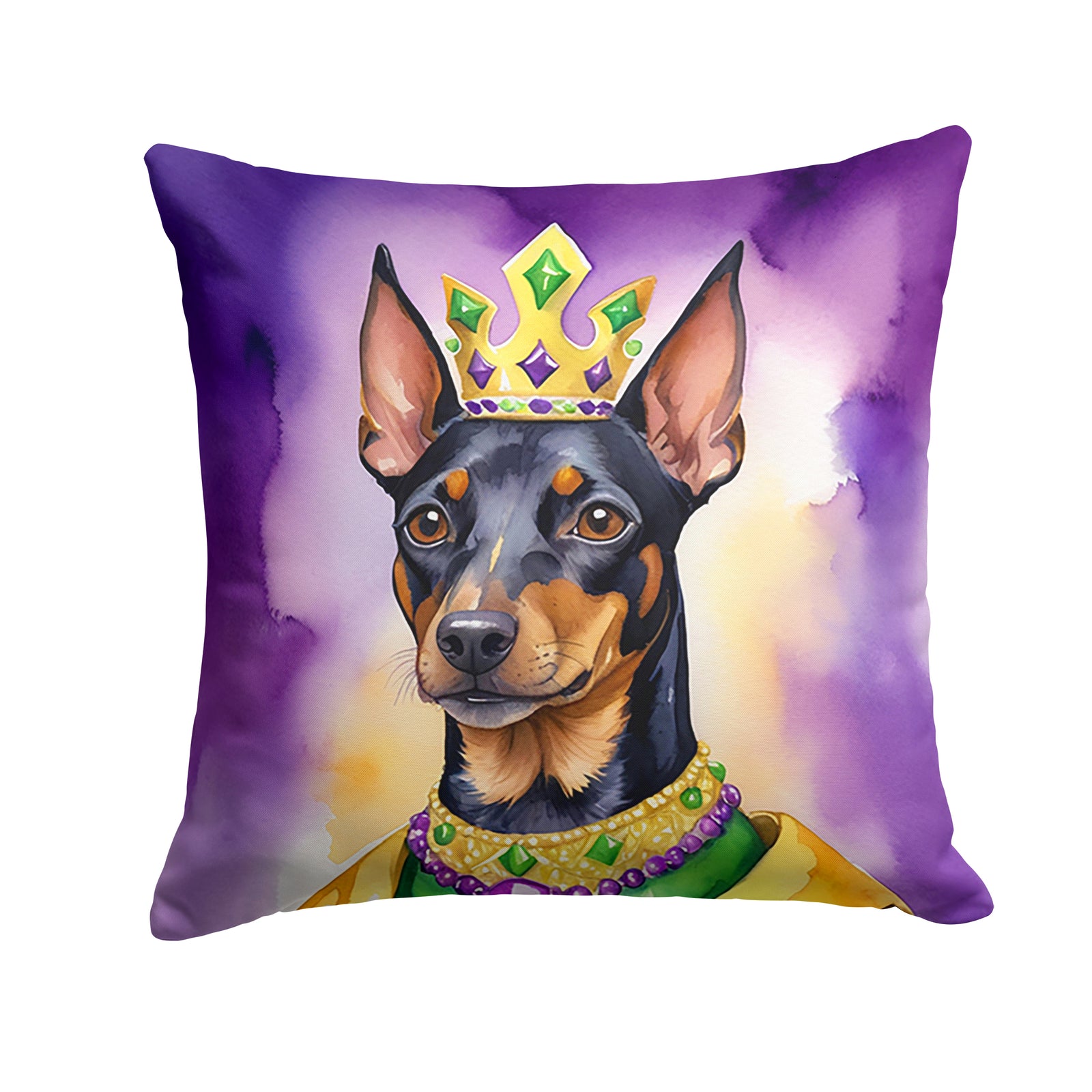 Buy this Manchester Terrier King of Mardi Gras Throw Pillow