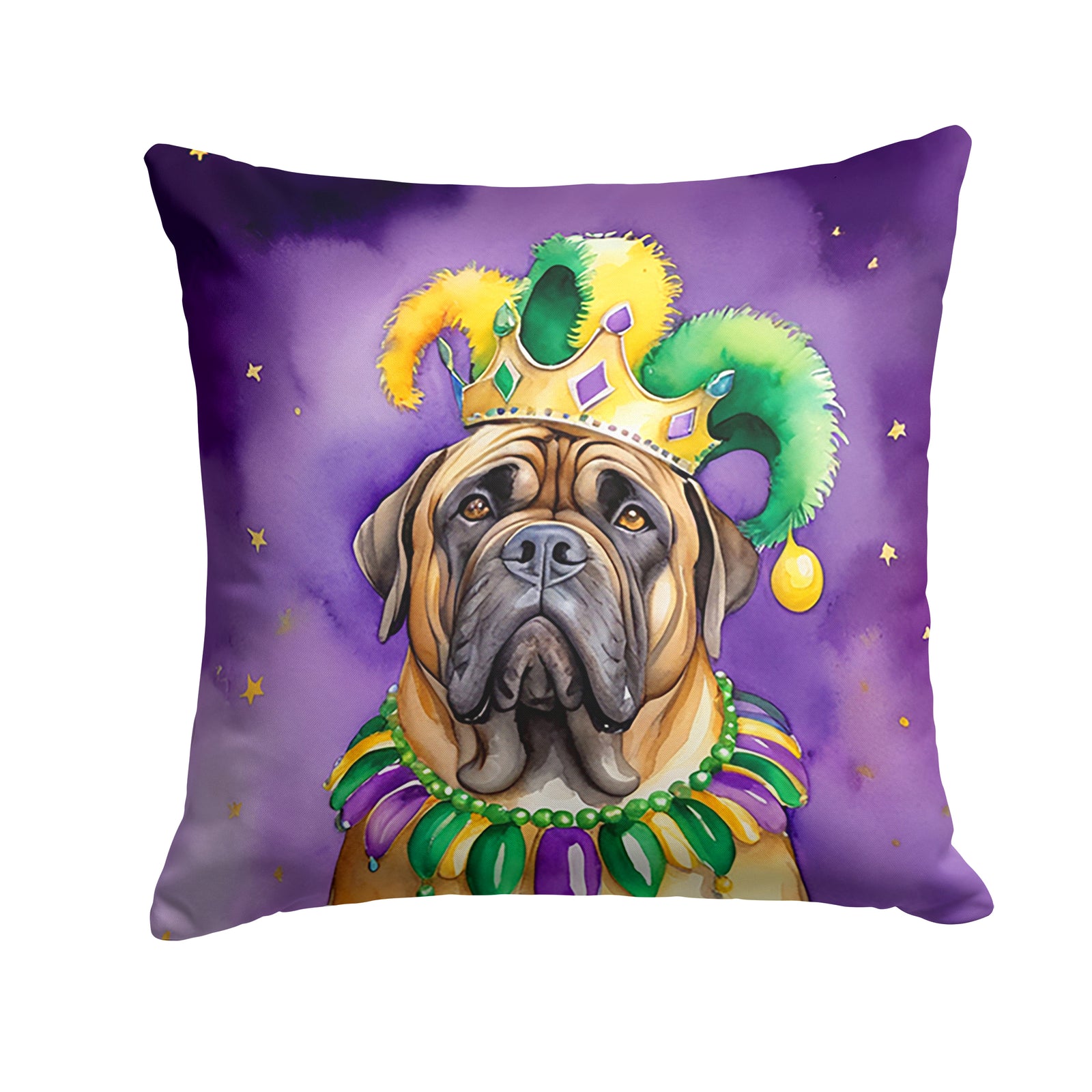 Buy this Mastiff King of Mardi Gras Throw Pillow