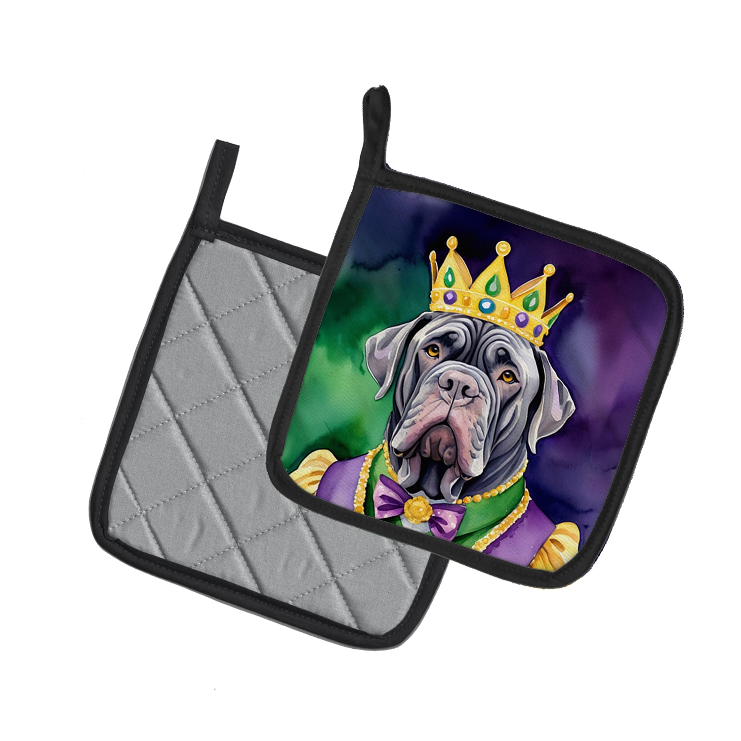 Buy this Neapolitan Mastiff King of Mardi Gras Pair of Pot Holders