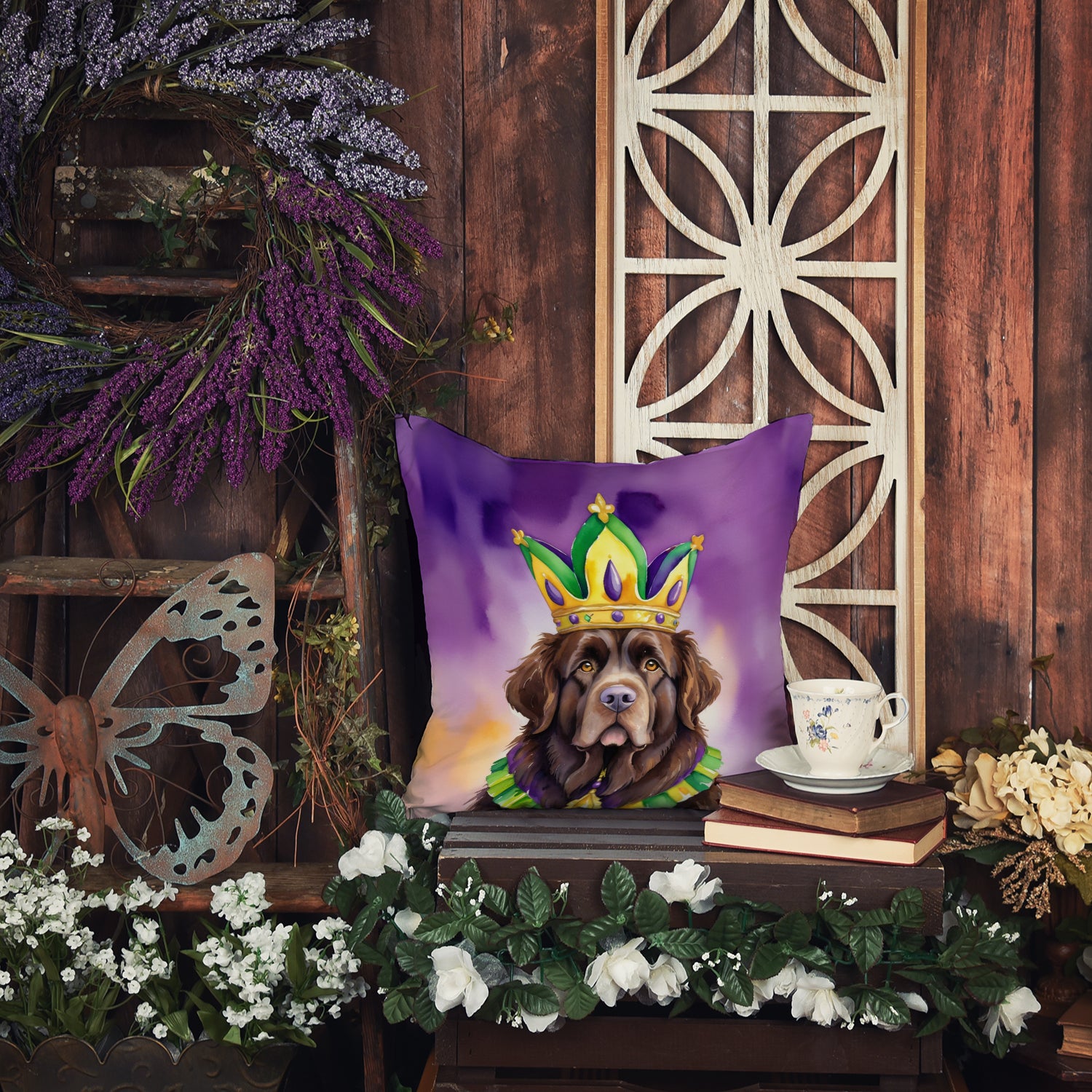 Newfoundland King of Mardi Gras Throw Pillow