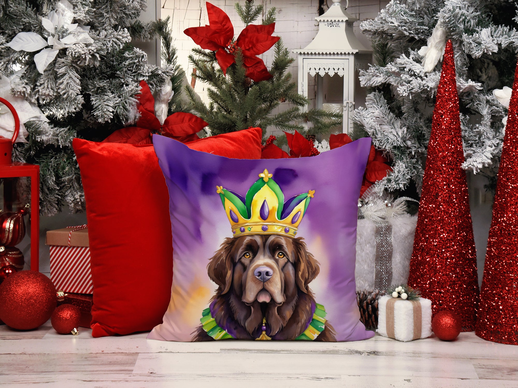 Newfoundland King of Mardi Gras Throw Pillow