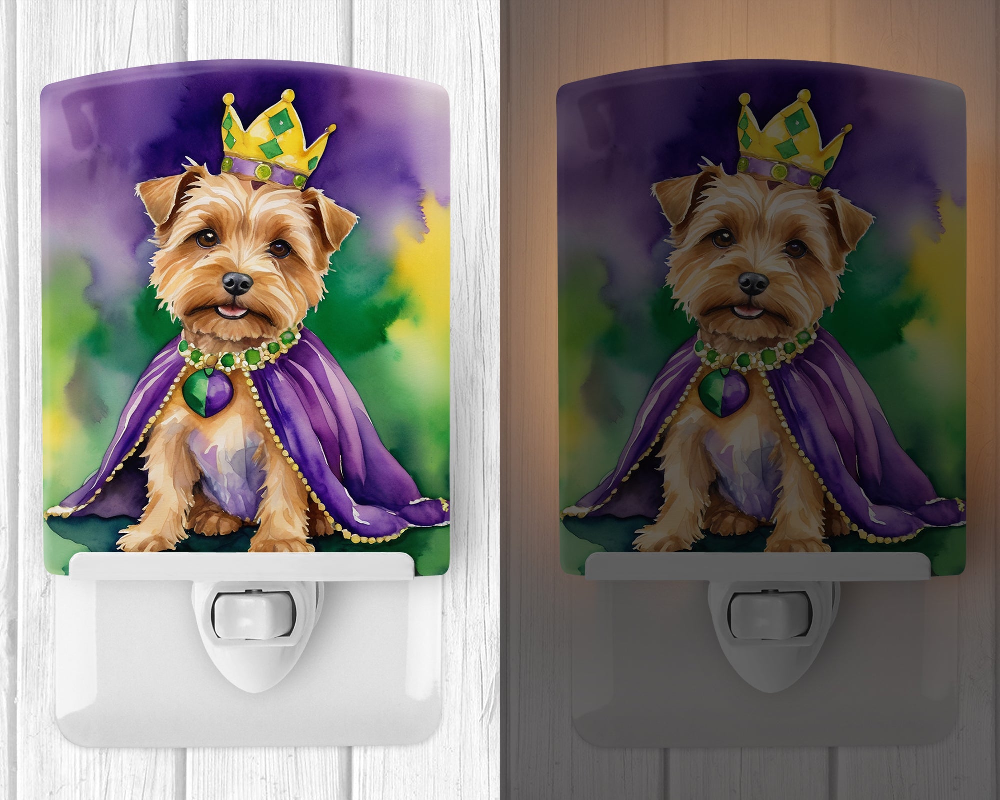 Buy this Norfolk Terrier King of Mardi Gras Ceramic Night Light