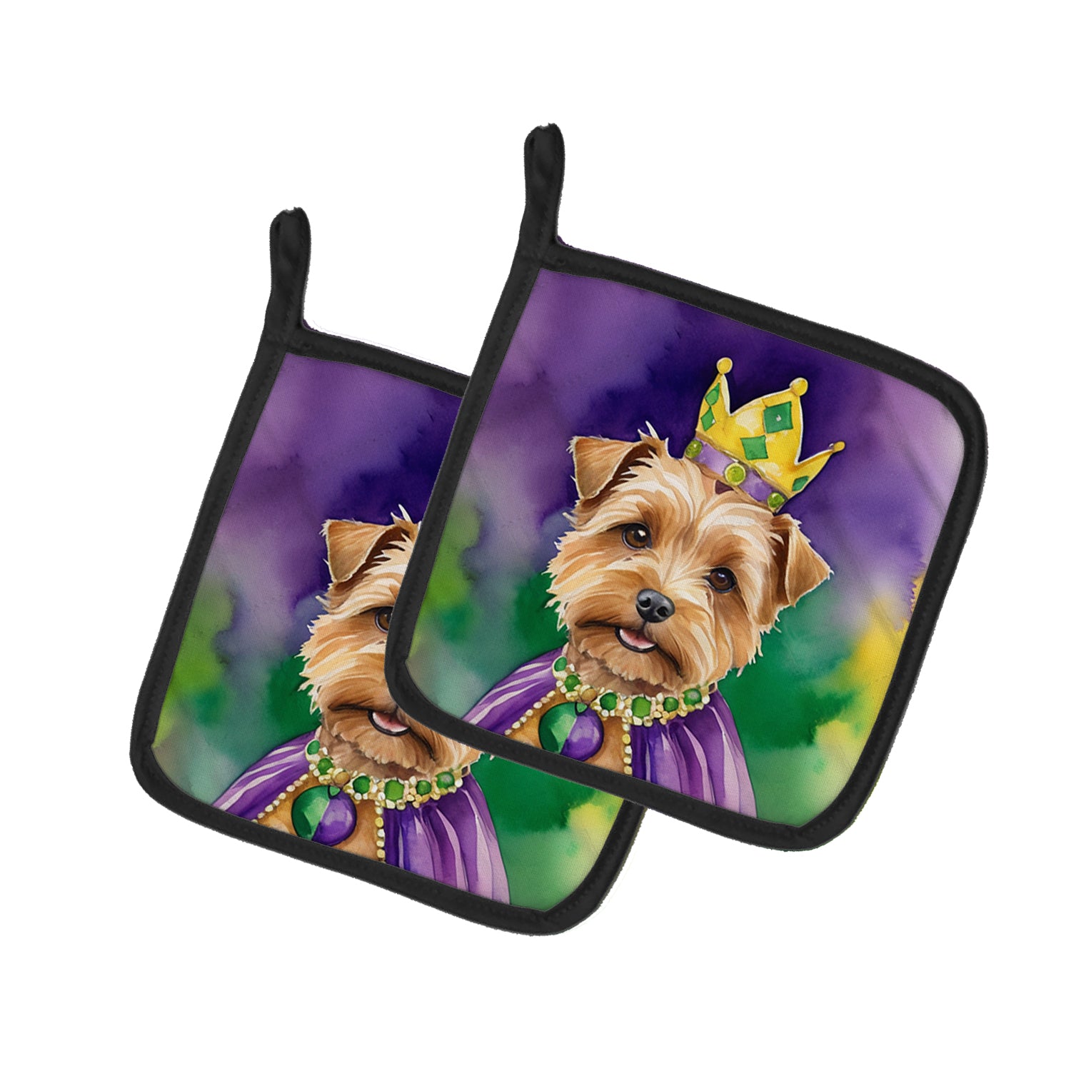 Buy this Norfolk Terrier King of Mardi Gras Pair of Pot Holders