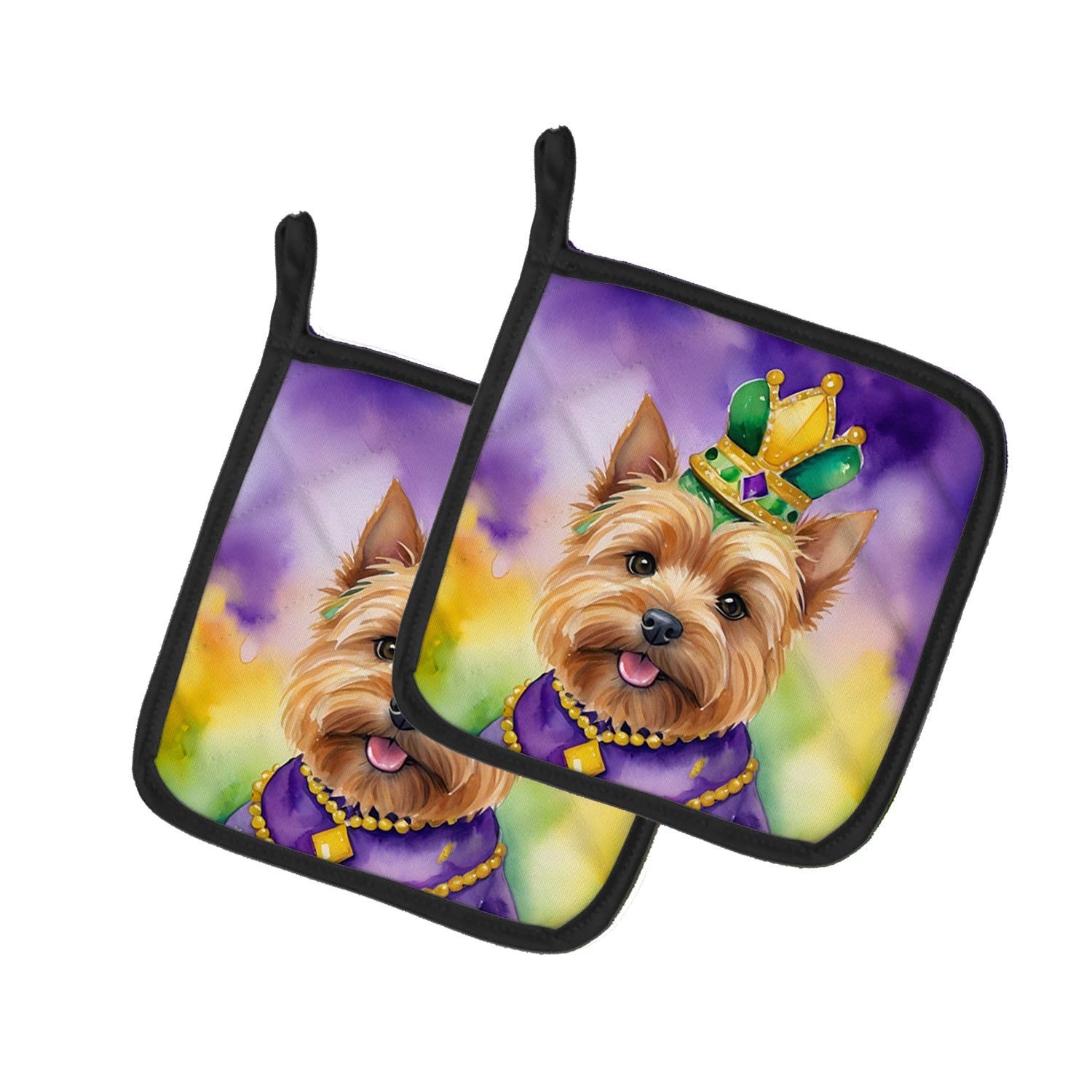 Buy this Norwich Terrier King of Mardi Gras Pair of Pot Holders