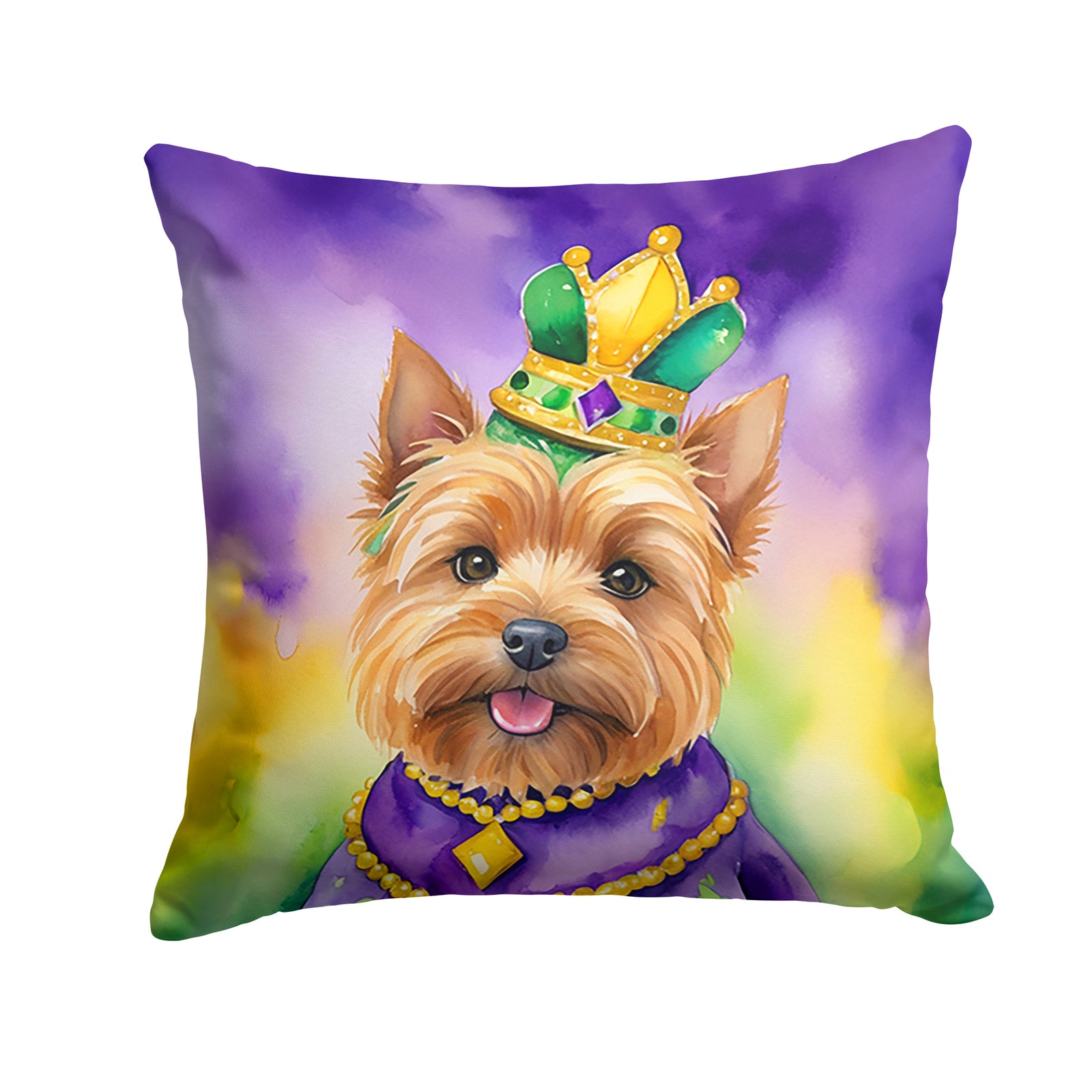 Buy this Norwich Terrier King of Mardi Gras Throw Pillow