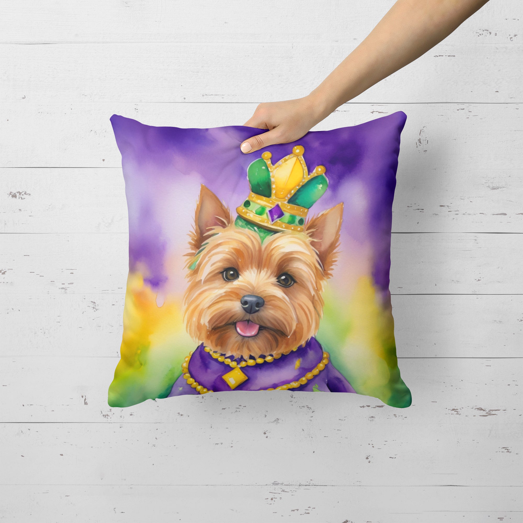 Buy this Norwich Terrier King of Mardi Gras Throw Pillow