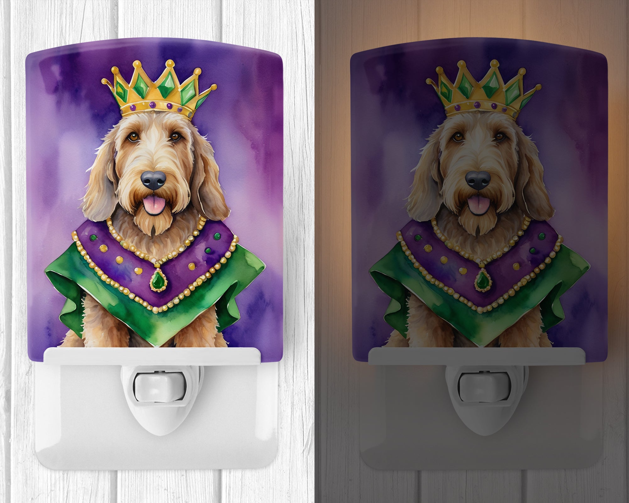 Otterhound King of Mardi Gras Ceramic Night Light